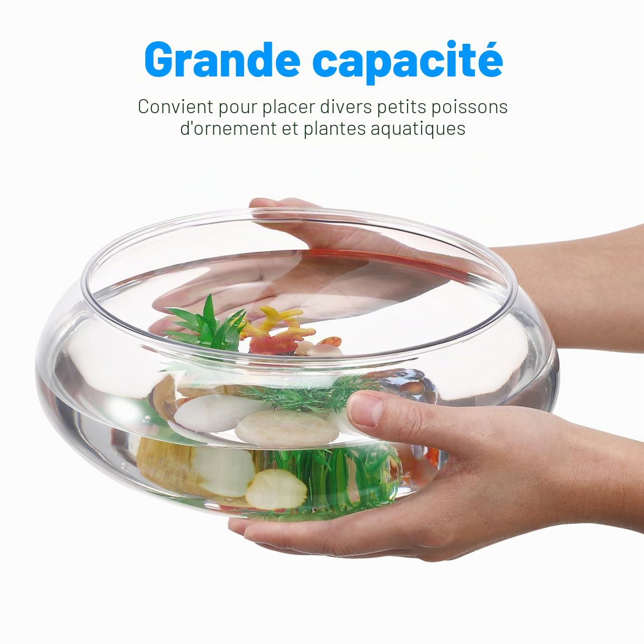 Milisten Pet Supplies Bol Incassable 24cm aquarium vase 2800ml