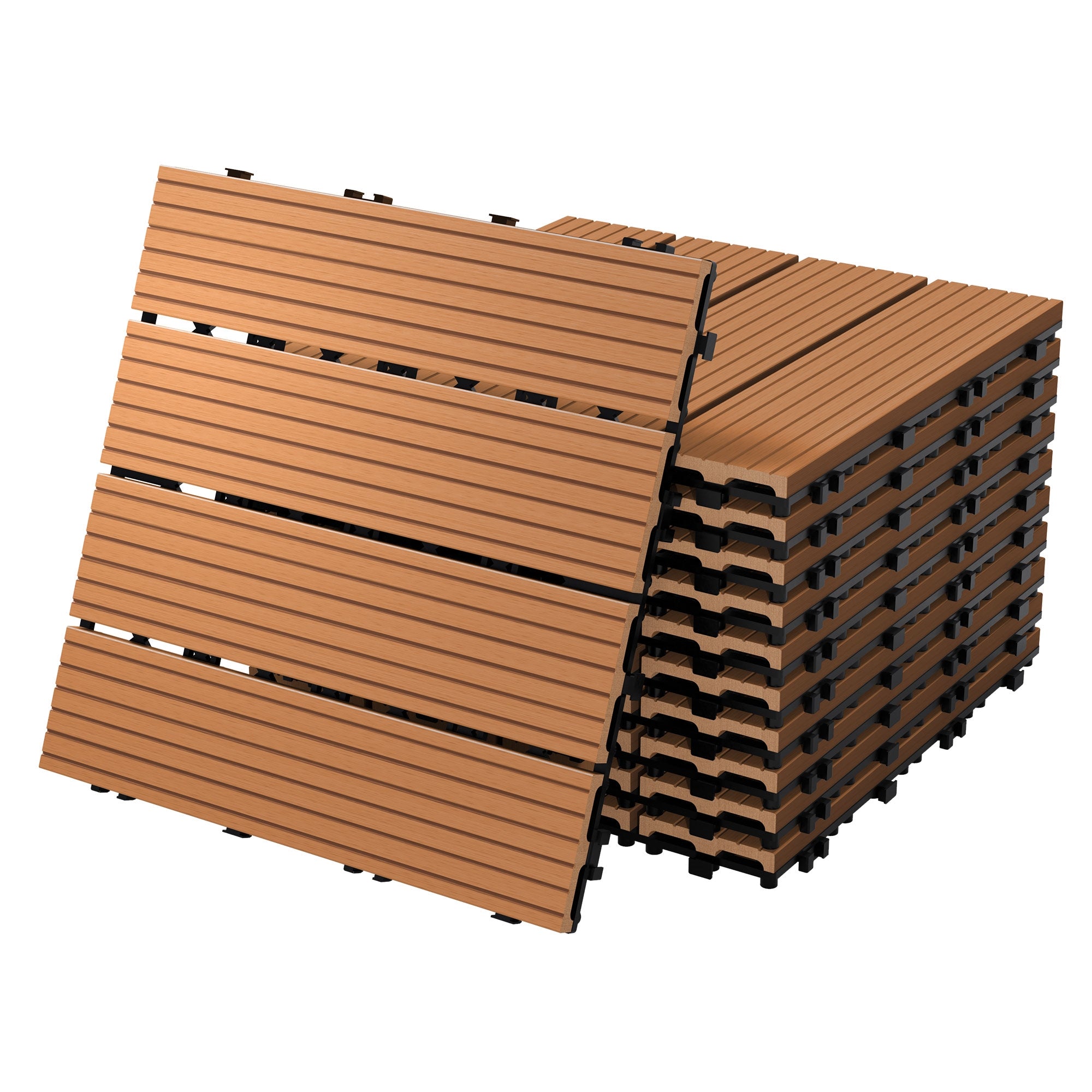 ECD Germany Garten dalle terrasse WPC marron clair 30x30 cm 1m²