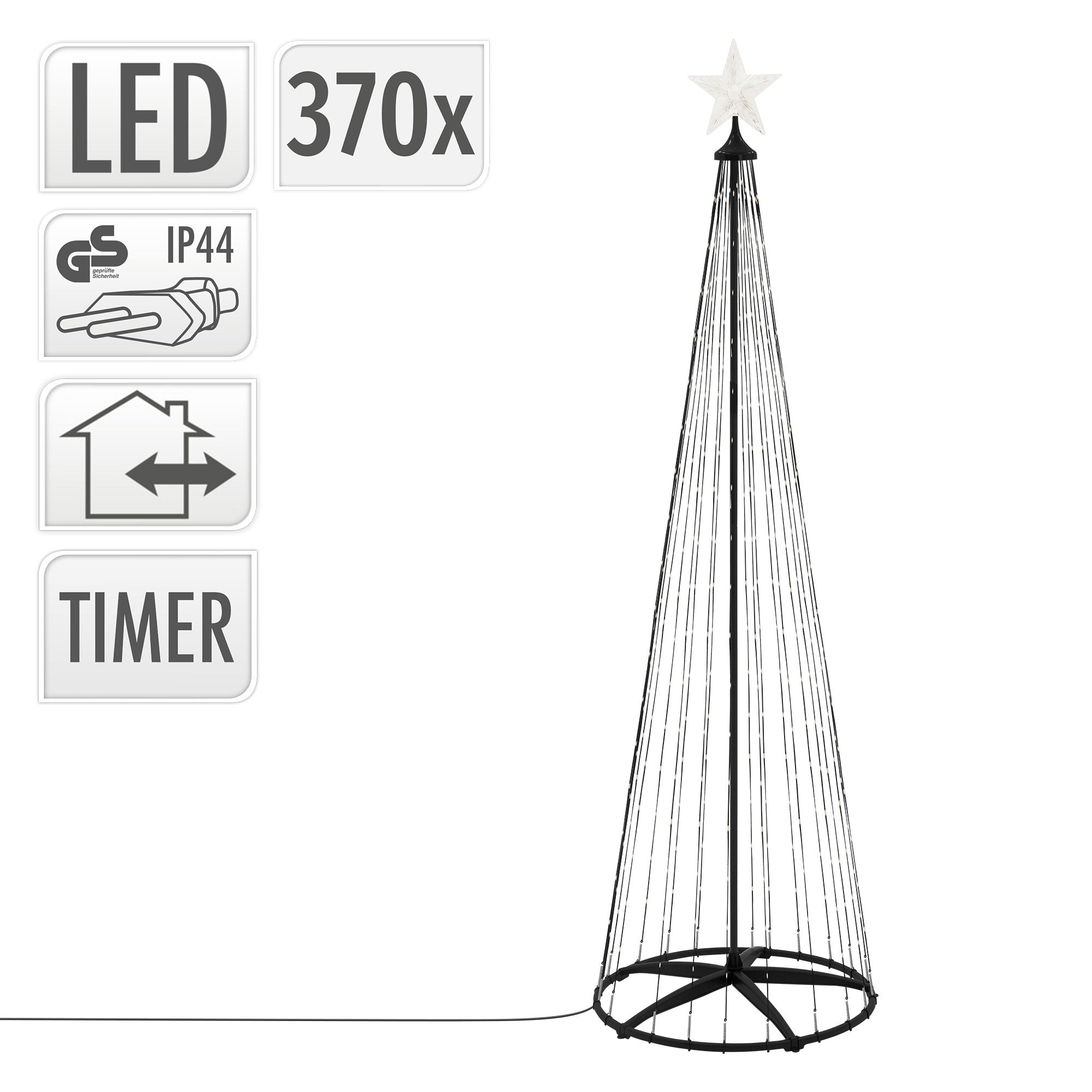 ECD Germany Haus & Wohnen guirlande sapin LED 210 cm 370 LED