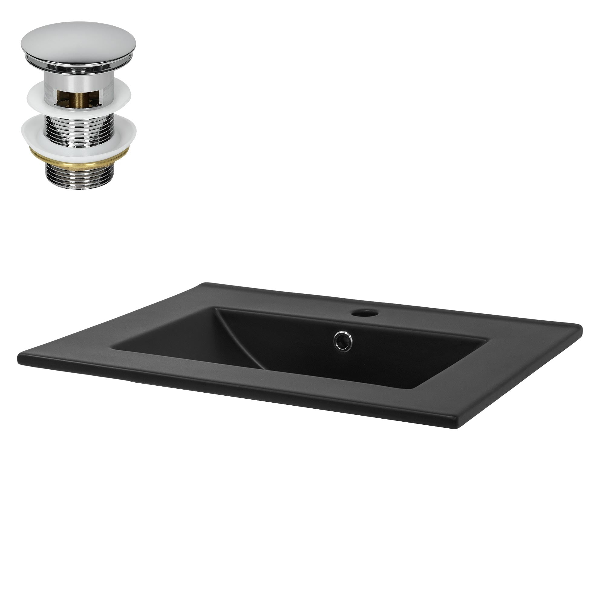 ECD Germany Sanitär lavabo encastrer blanc 61 cm céramique