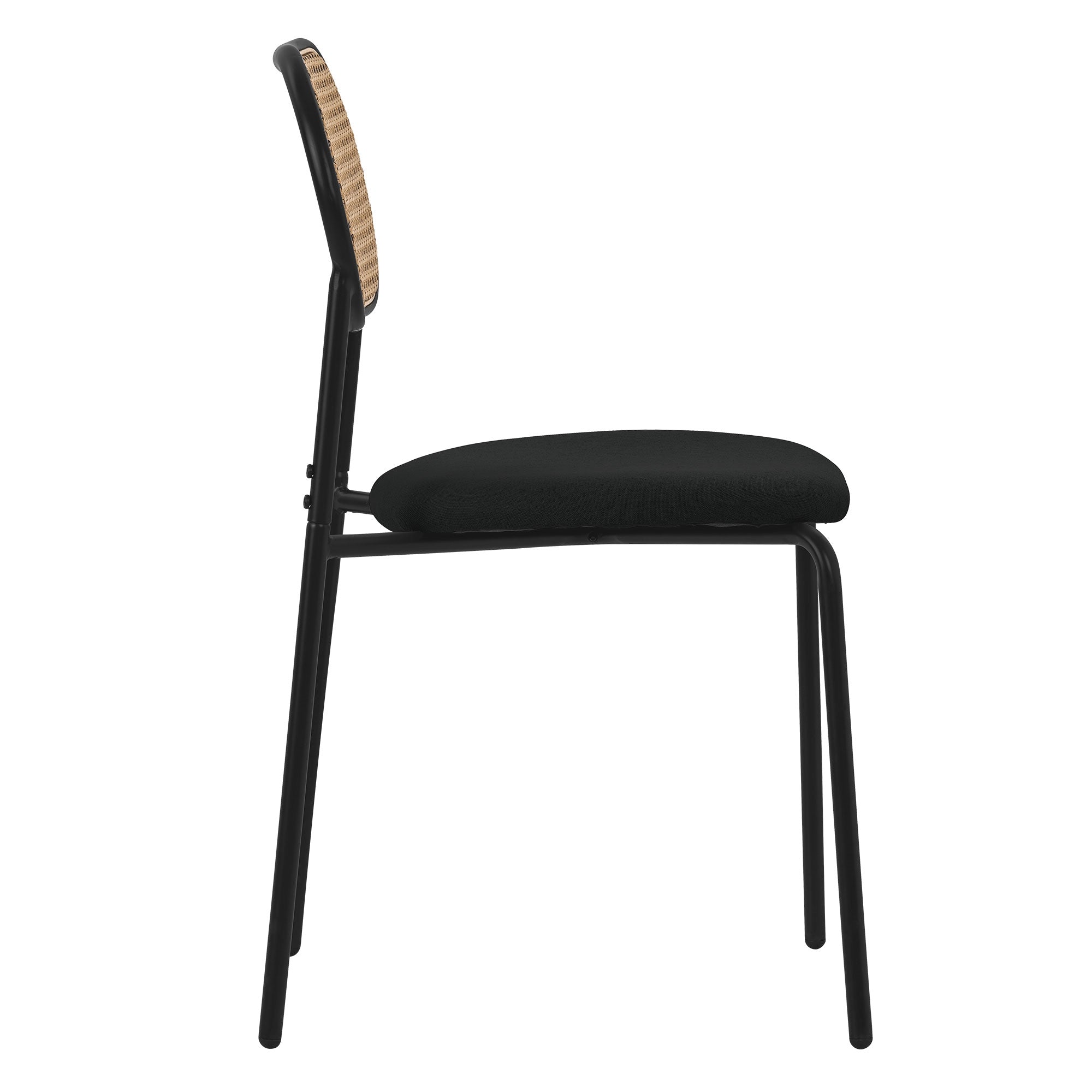 ECD Germany Möbel Lot 2 Chaises Noires Rotin Salle à Manger