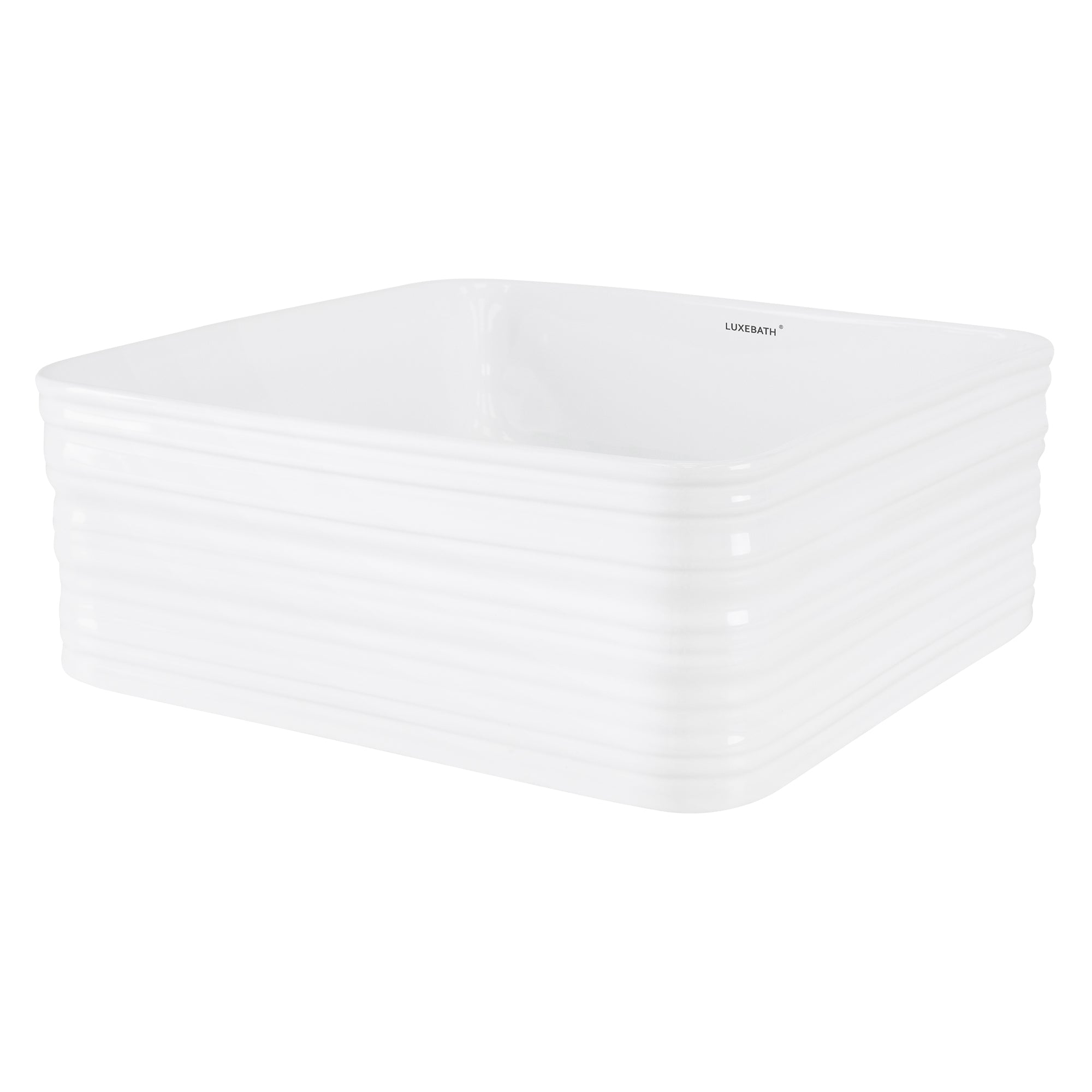 LuxeBath vasque à poser carrée blanche 390x390 céramique