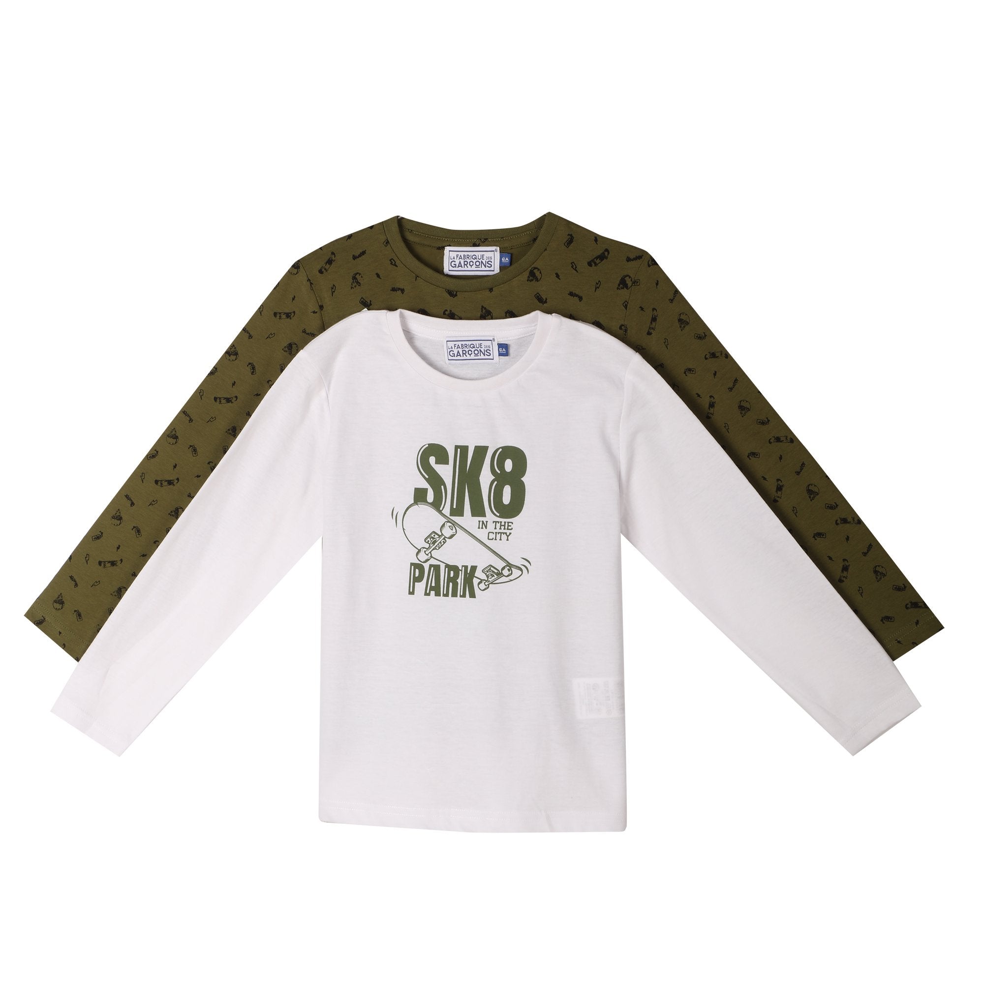 Stokomani Mode lot 2 tee-shirts blanc coton enfant