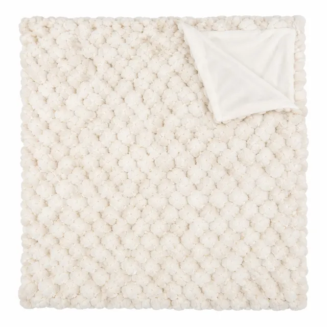 Stokomani Adriel plaid effet fourrure jacquard 150x200