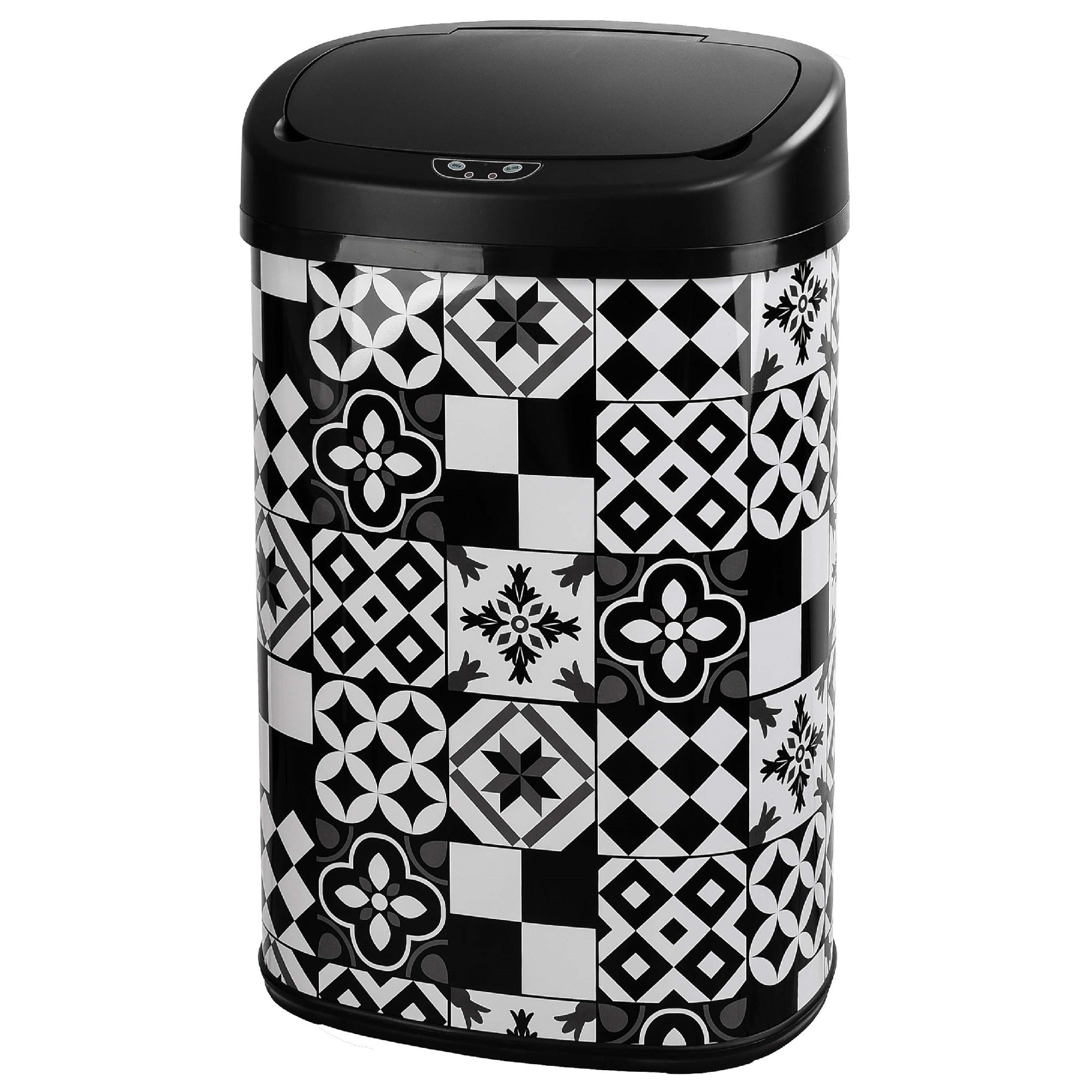 Red Deco Majestic poubelle cuisine auto 58L noir carreaux