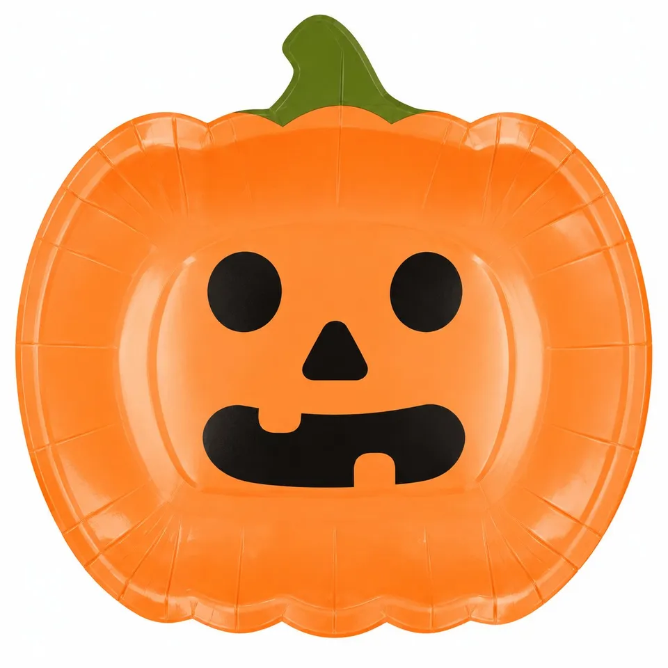 Stokomani Maison assiettes carton citrouille Halloween lot de 10