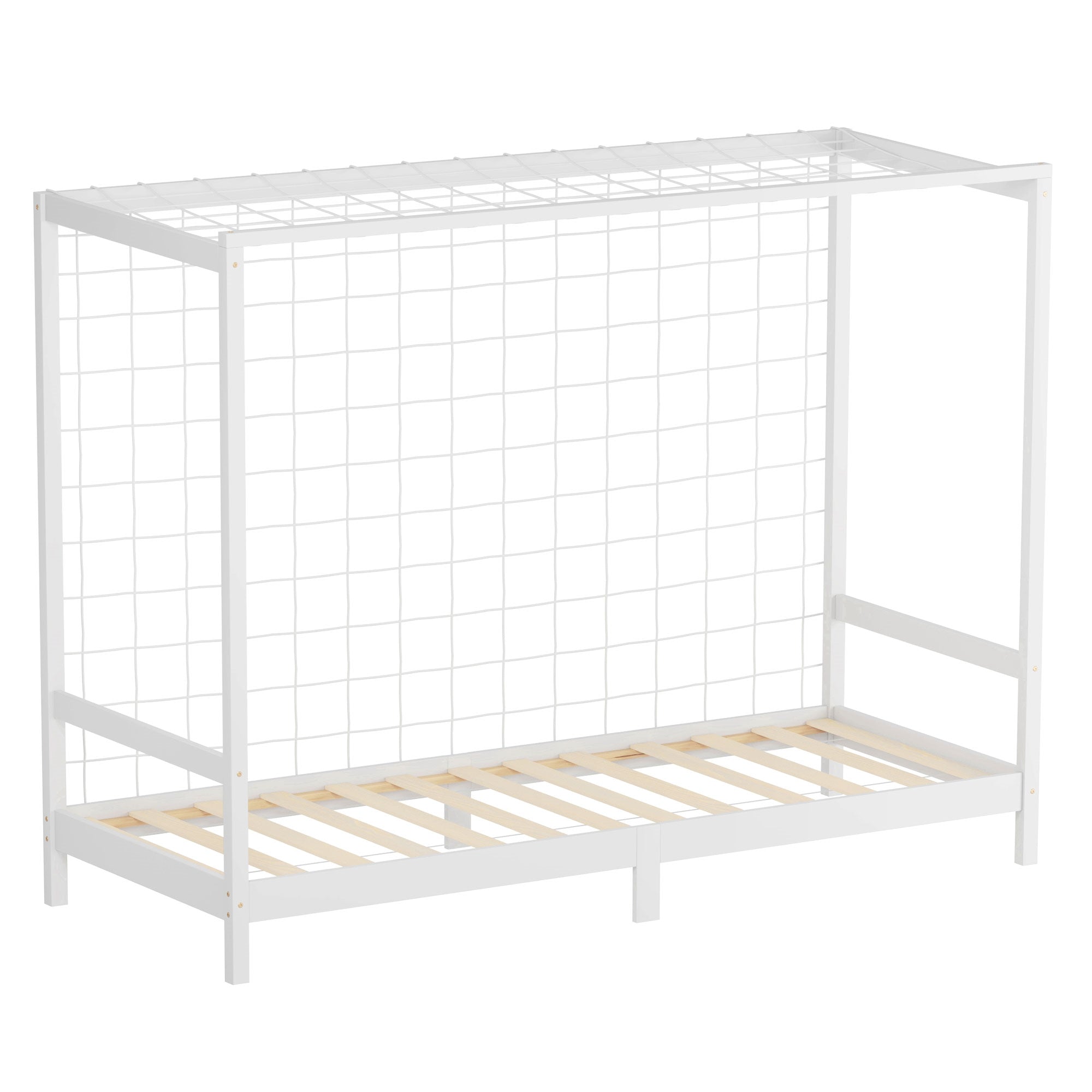 ML-Design lit enfant but foot 90x200 blanc bois + sommier