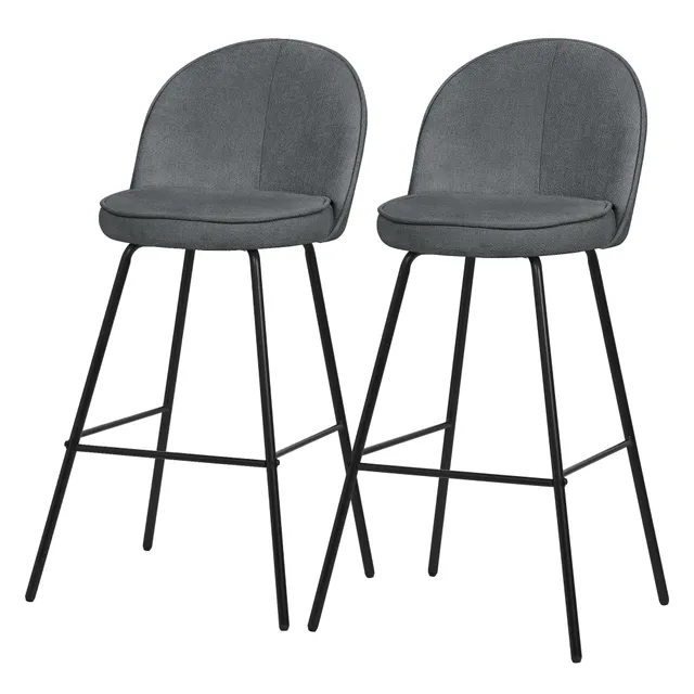 ECD Germany Möbel Tabouret de bar anthracite lot 2 dossier 120 kg