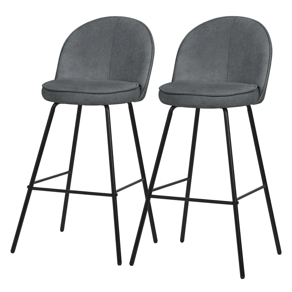 ECD Germany Möbel Tabouret de bar anthracite lot 2 dossier 120 kg