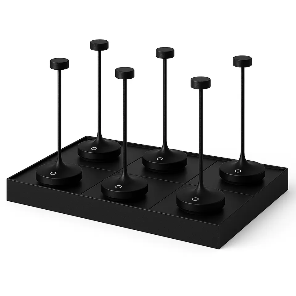 Red Deco Ruby Black lot 6 lampe table sans fil noire dimmable