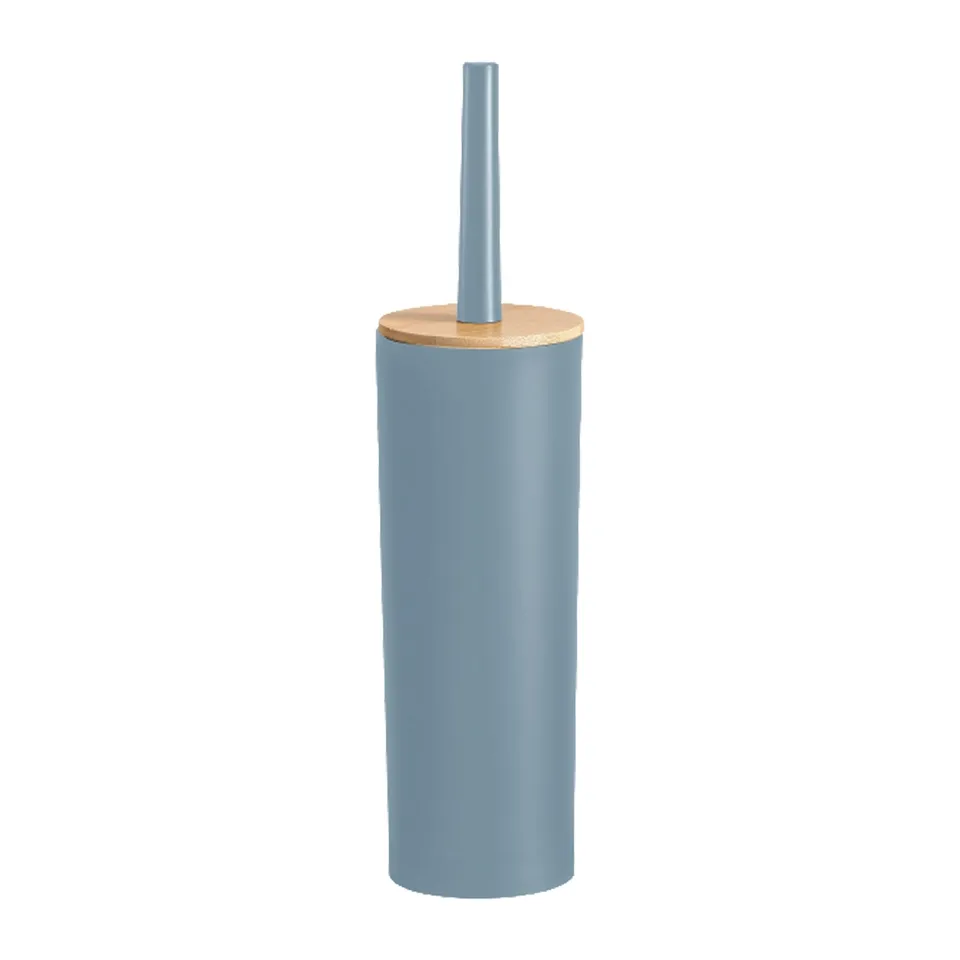 Stokomani Maison brosse WC polypropylène bleu décor bambou