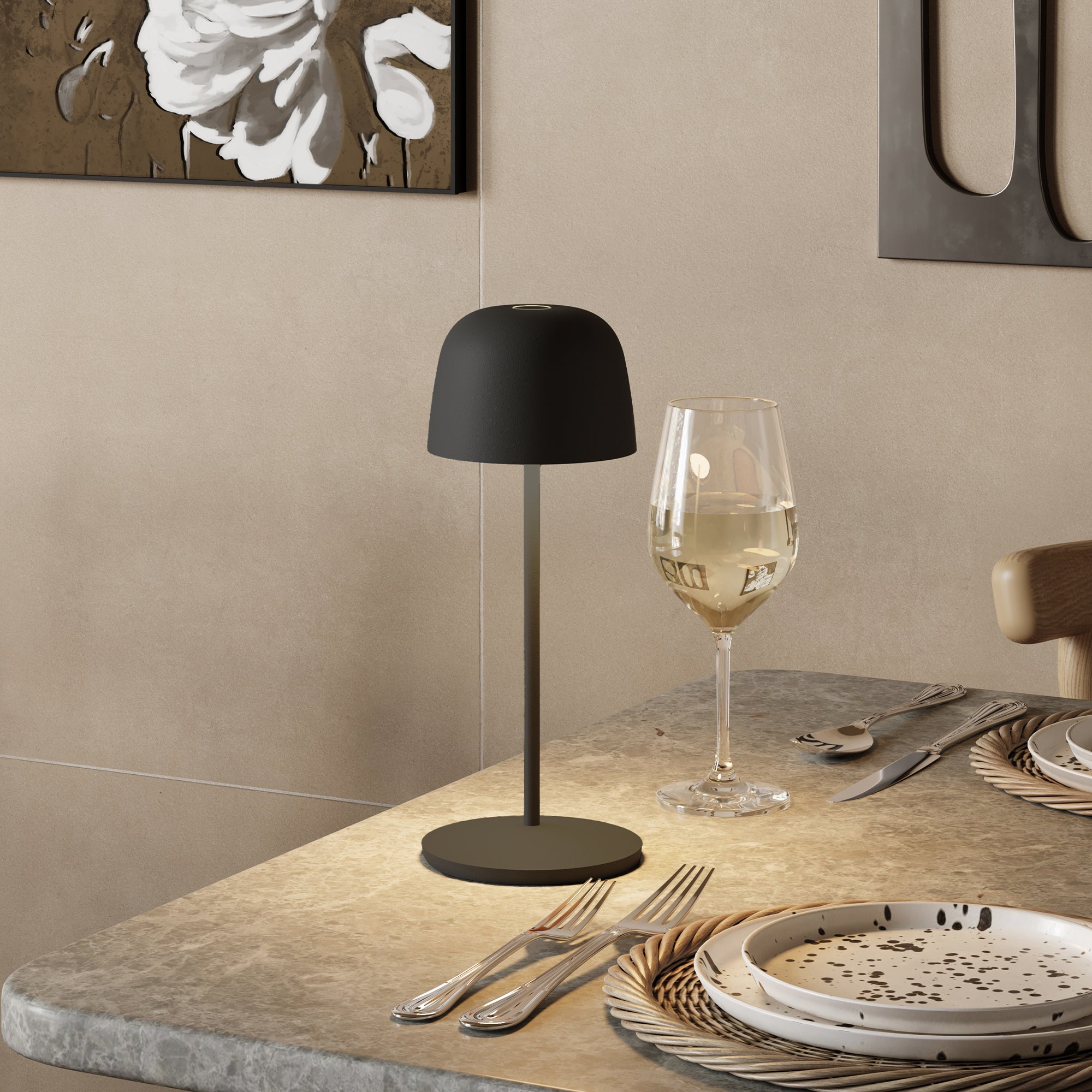 Red Deco Sophia Rock lampe de table sans fil acier gris H28cm