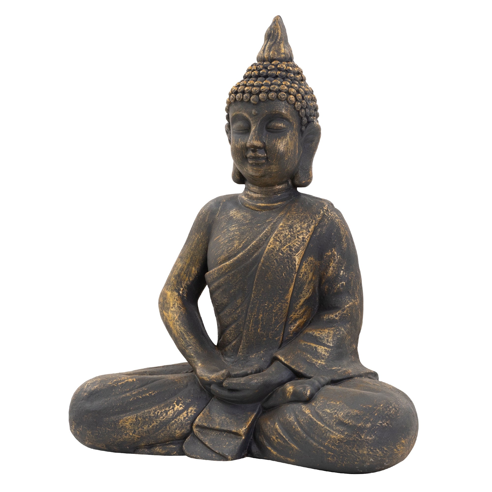 ECD Germany Bouddha statue assise beige-gris 48 cm résine