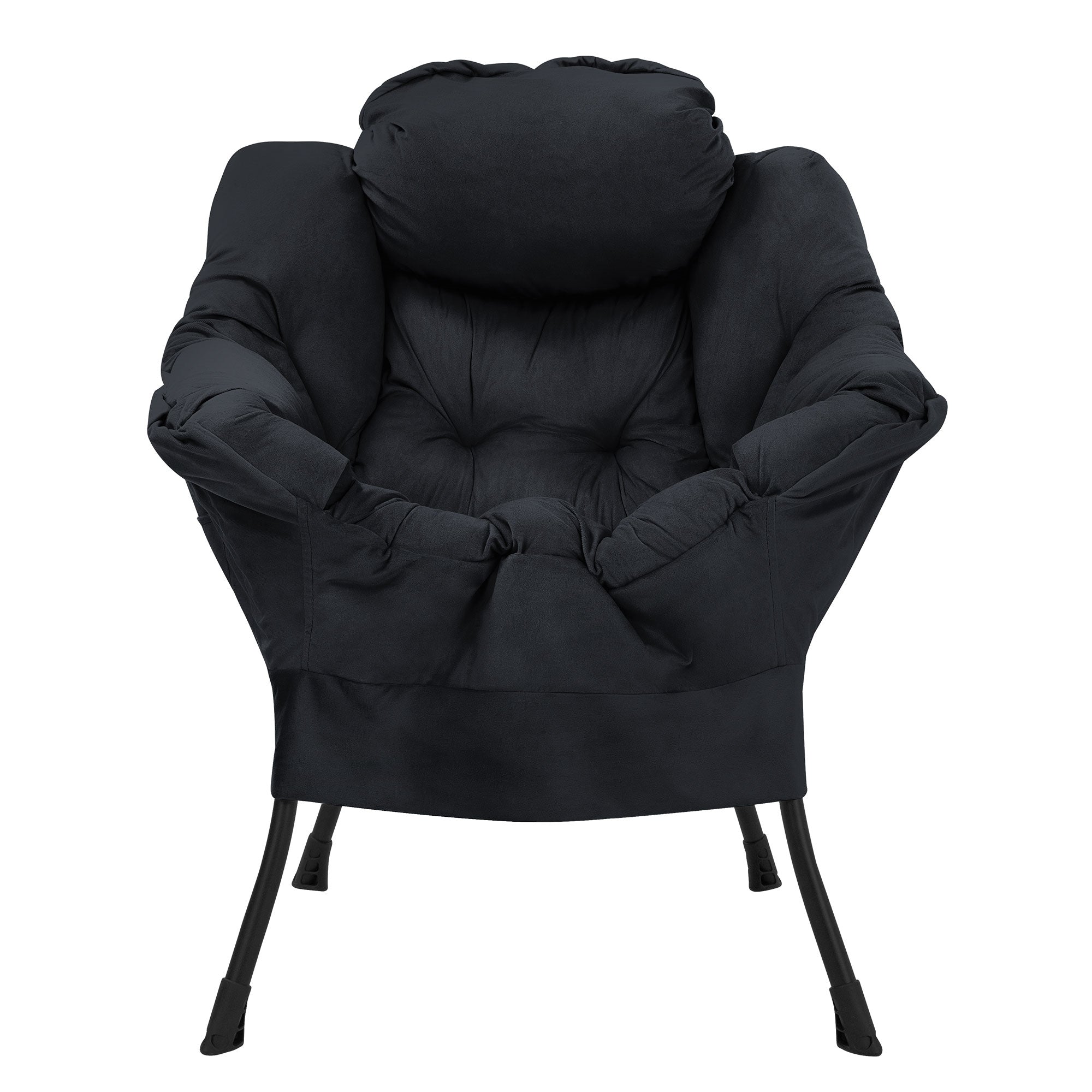 ECD Germany Möbel Fauteuil tissu noir poche latérale