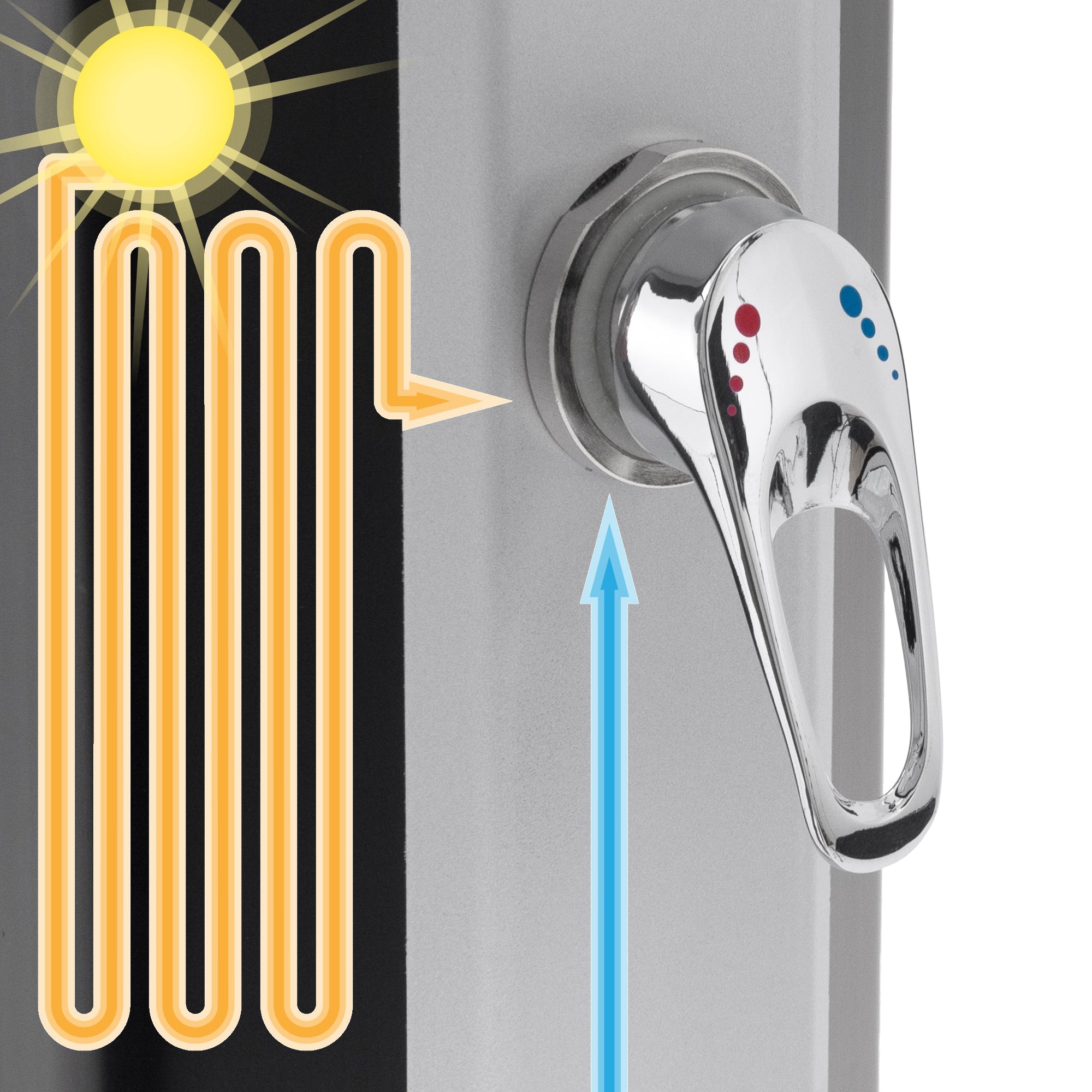 ECD Germany douche solaire 35L rince-pieds argent / noir