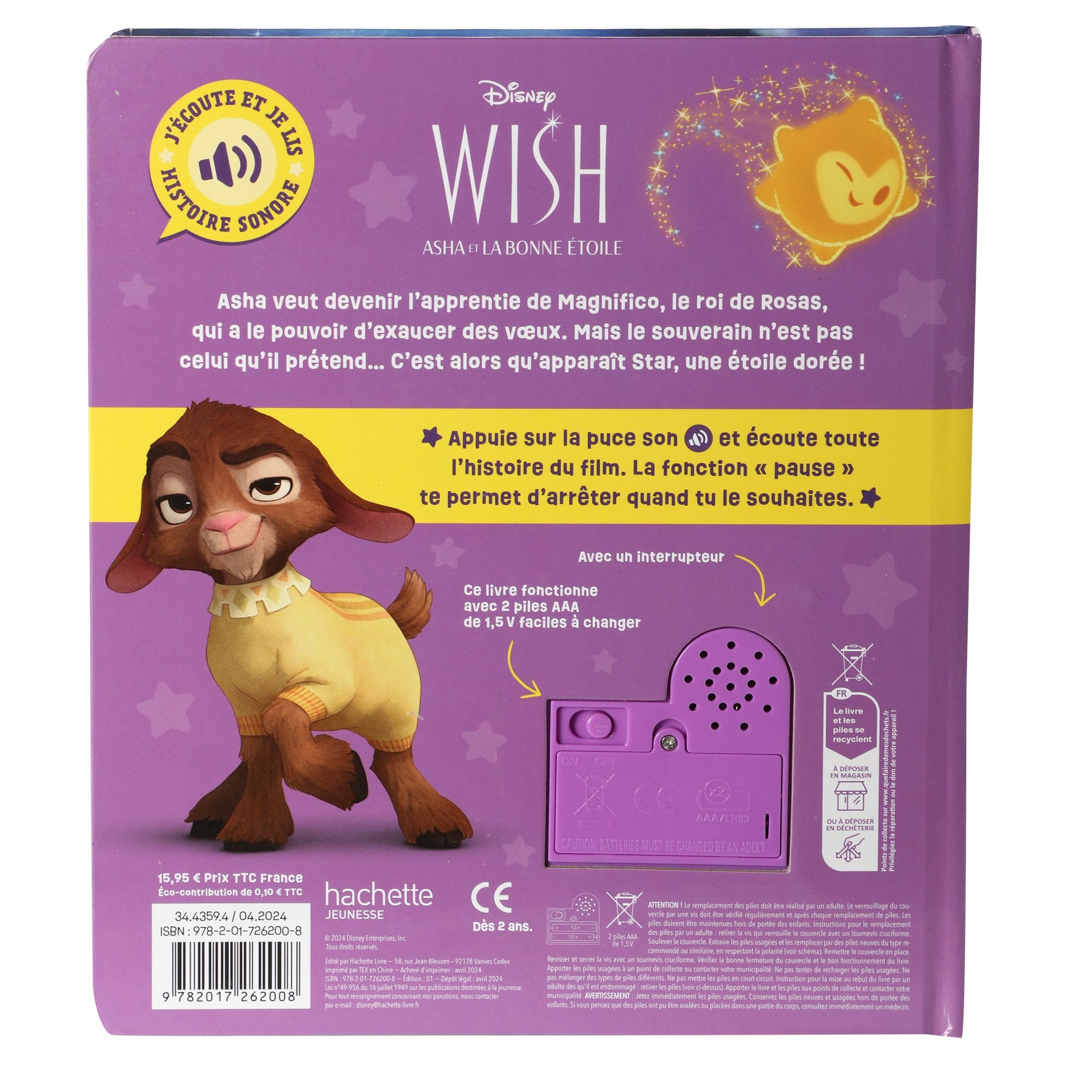 Disney Wish j’écoute et je lis livre sonore enfant