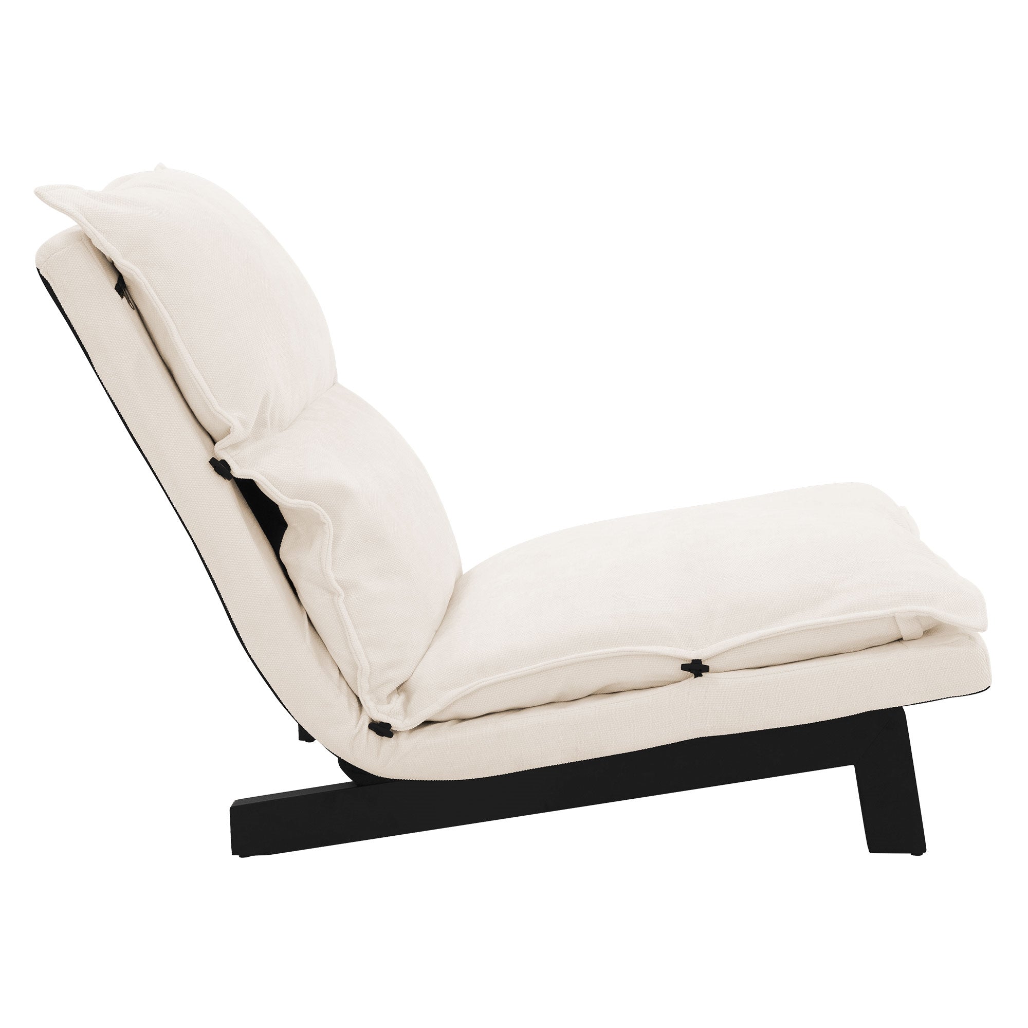 ECD Germany fauteuil de sol lin beige dossier réglable 73 cm