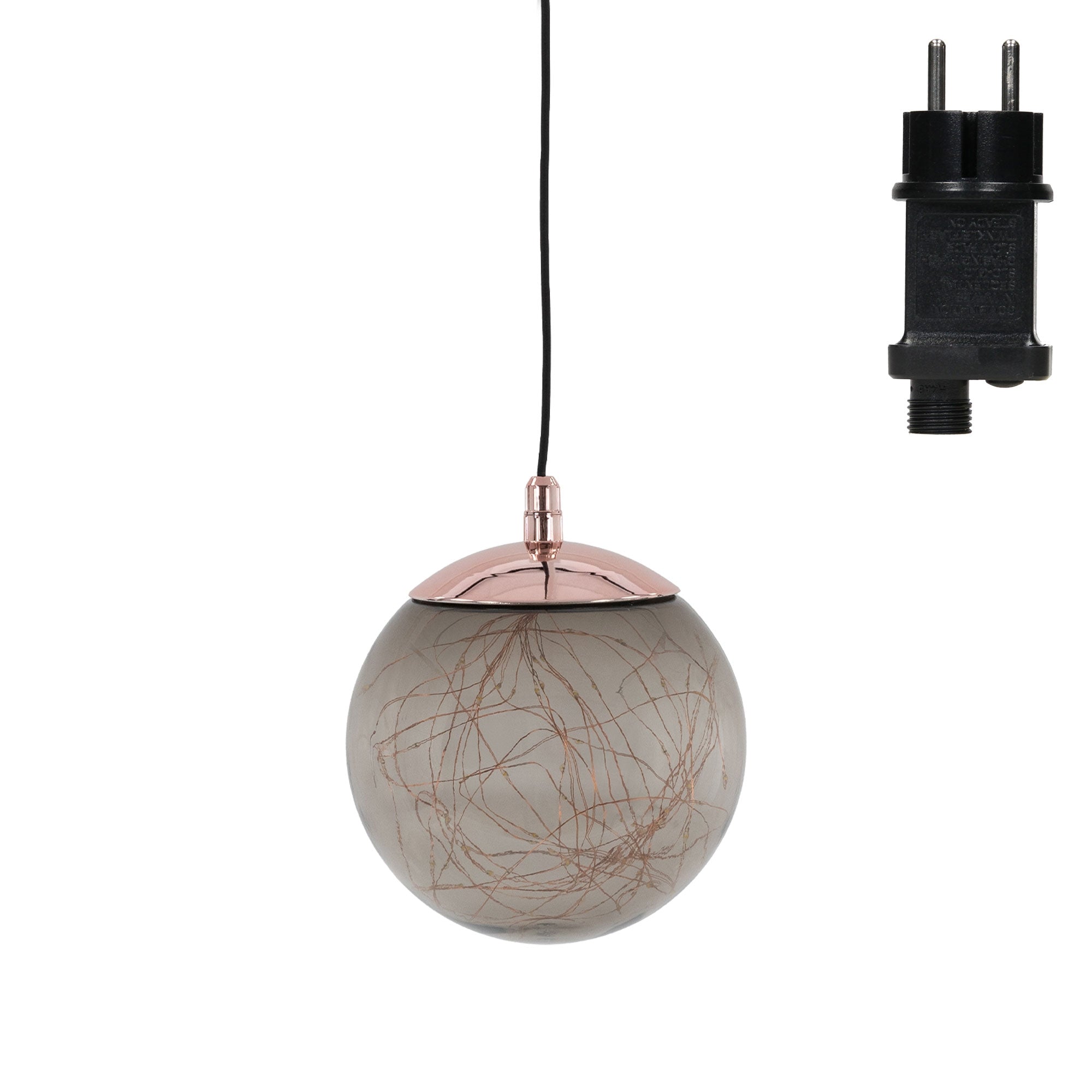 ECD Germany Boule de Noël LED verre gris 18 cm