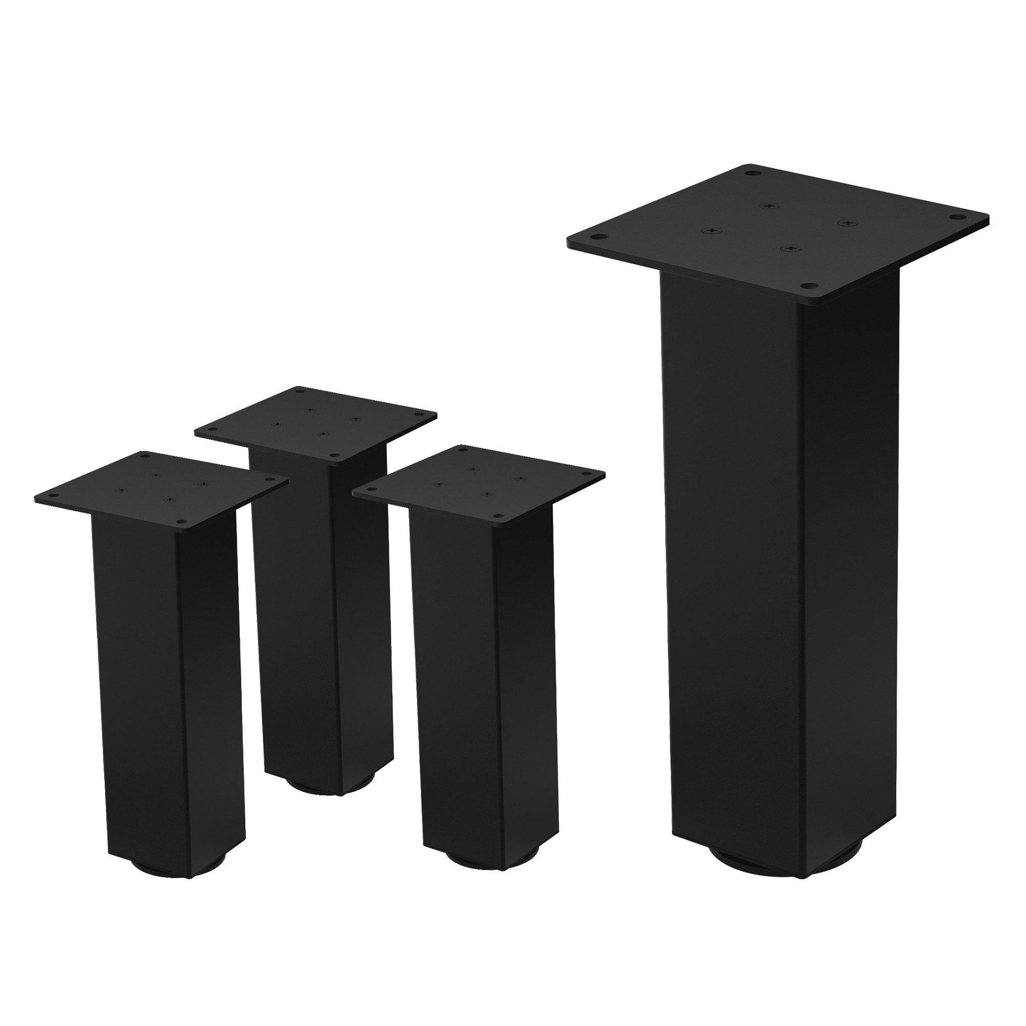 ECD Germany Möbel pieds de table I-Design acier noir 30 cm lot de 4