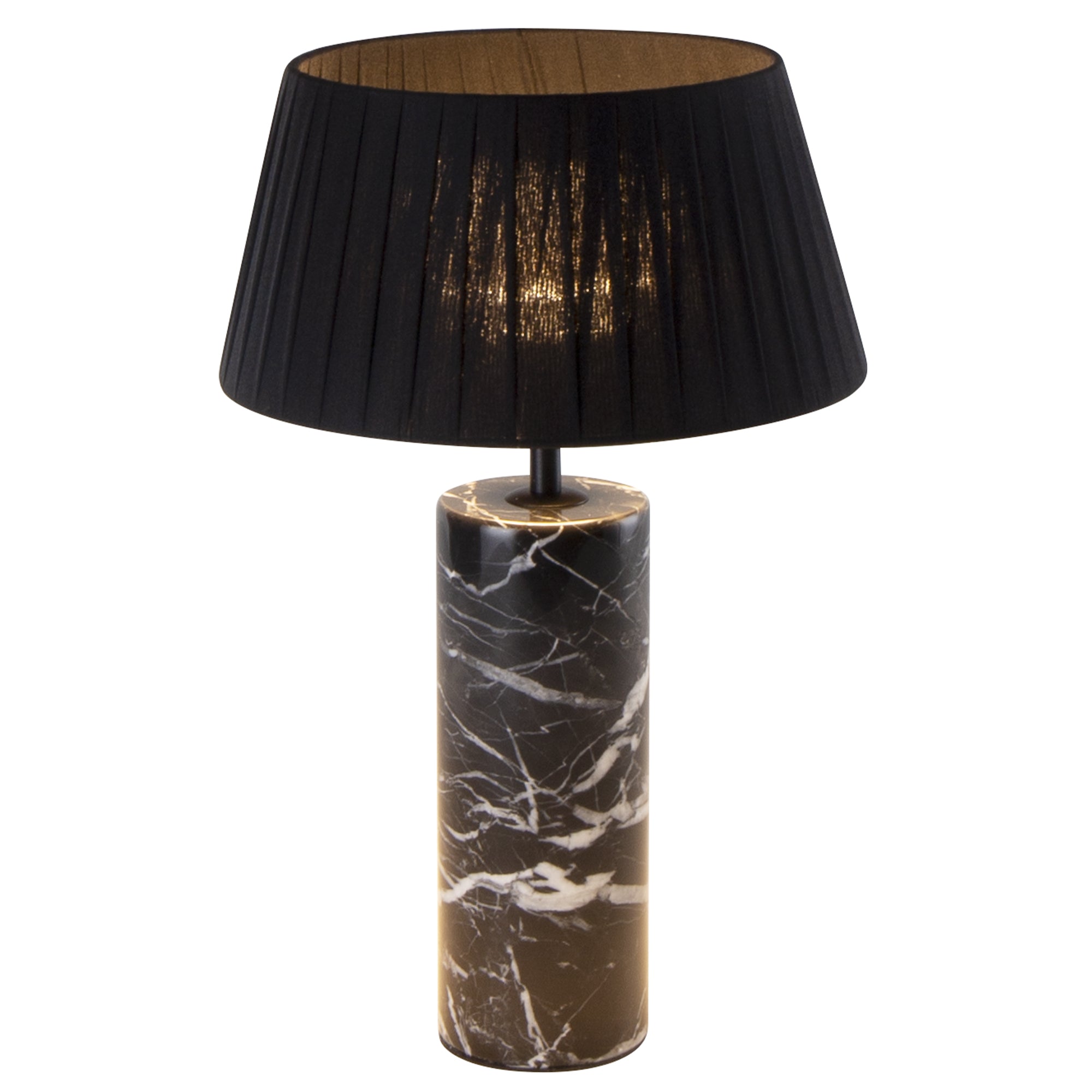 Red Deco Stilos Black Marble Lampe Sans Fil Marbre Noir H32,5cm