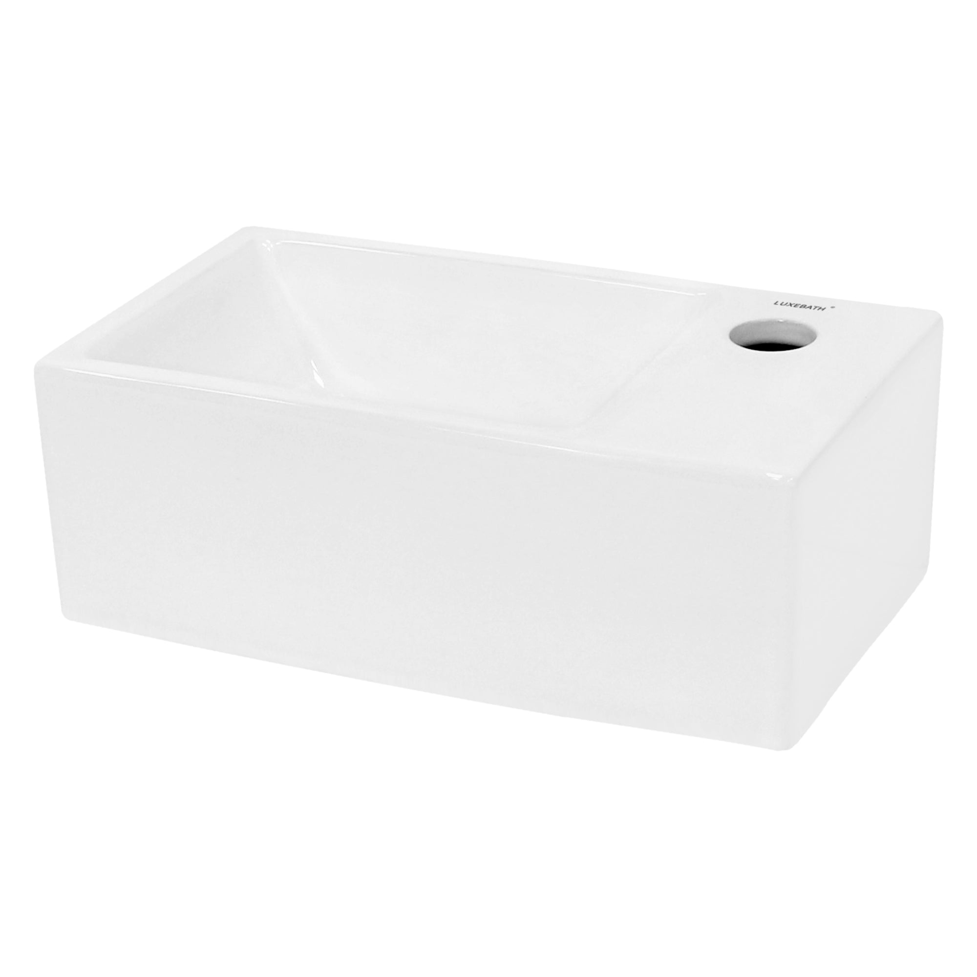 LuxeBath lave-mains rectangulaire 35cm blanc céramique