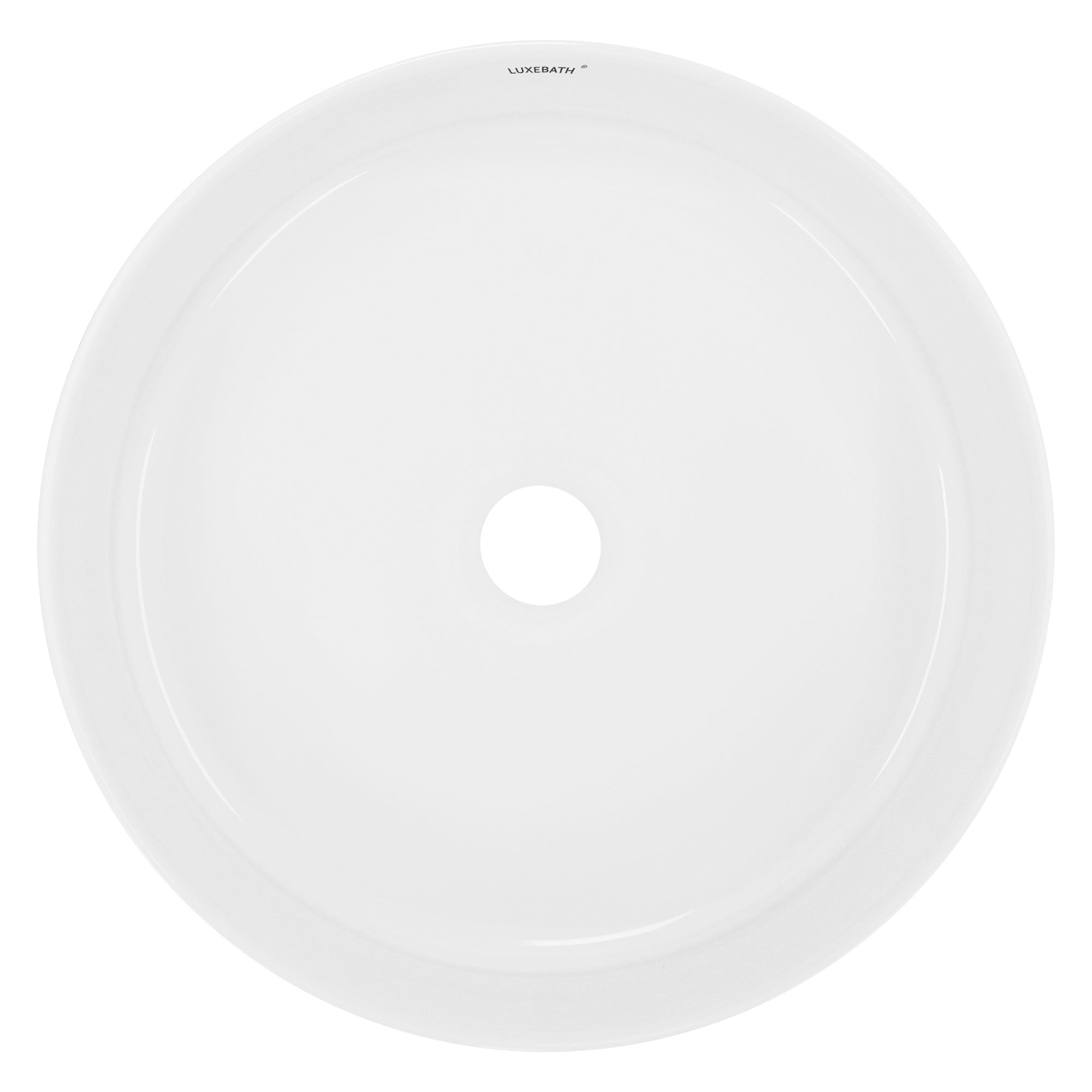 ECD Germany Sanitär lavabo rond 35,5 cm blanc + bonde argent
