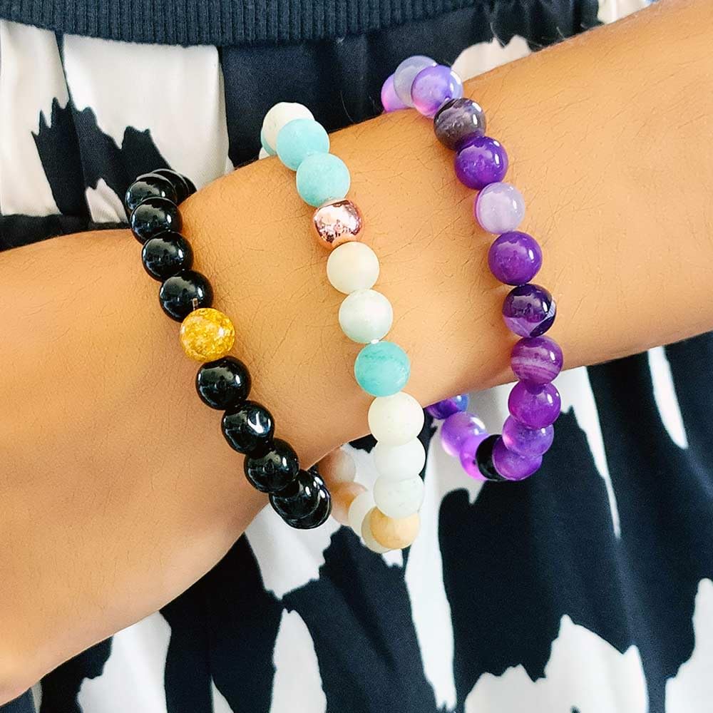 Shop-Story Lifestyle pack 3 bracelets pierres agate onyx