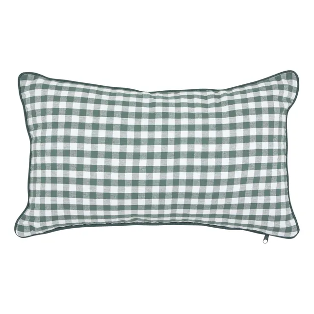 Groove Coussin vichy vert 30x50 cm housse coton
