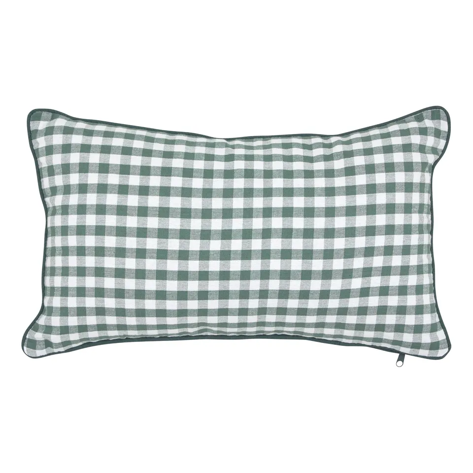 Groove Coussin vichy vert 30x50 cm housse coton