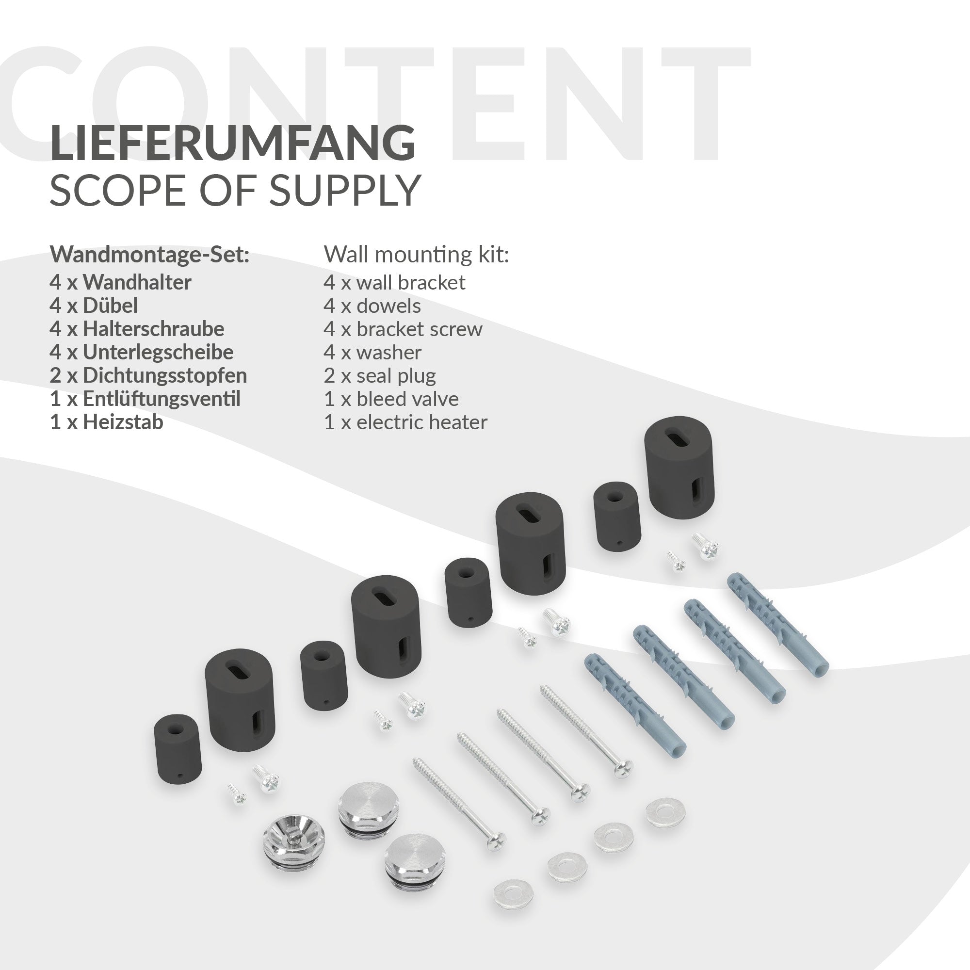 ECD Germany Heizungen Sèche-serviettes anthracite 600x1000