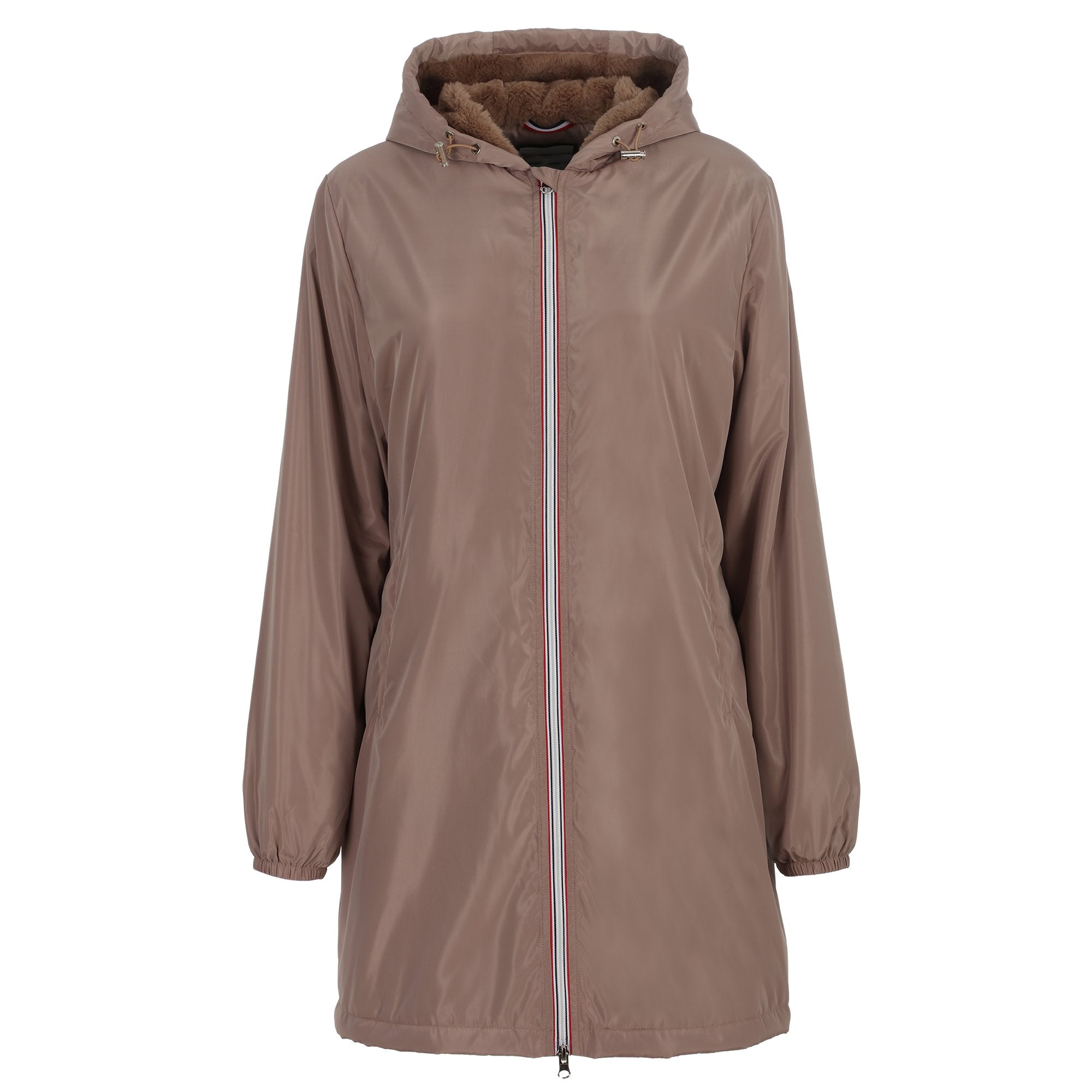 Stokomani Mode Coupe-vent long capuche beige T2 femme