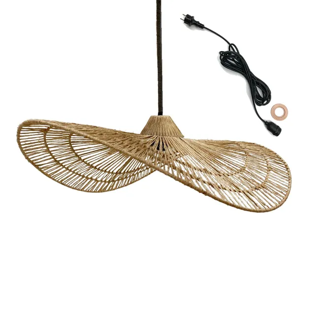 Red Deco Marbella Outdoor suspension jute E27 câble 5 m