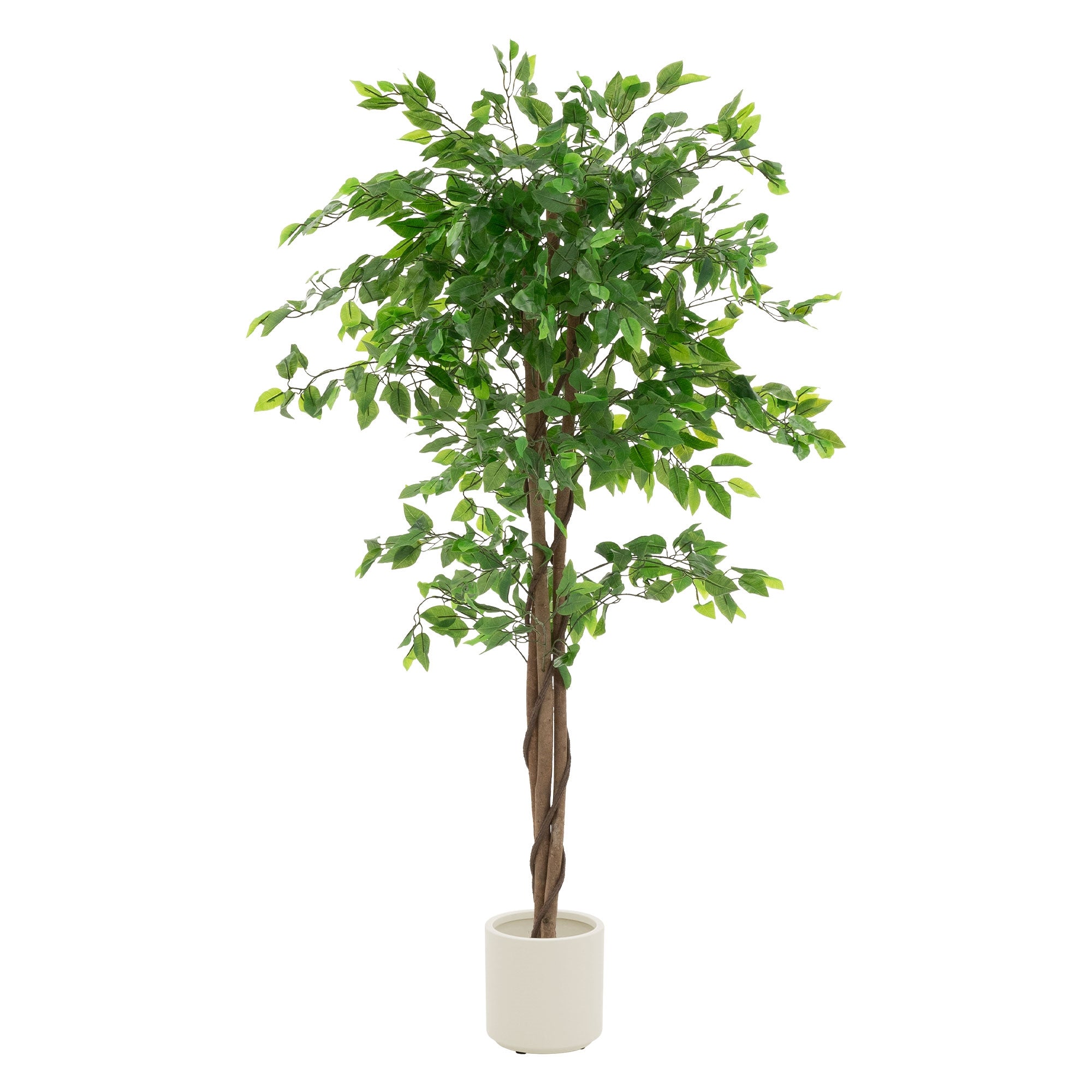 ML-Design Ficus artificiel 120 cm pot feuillage dense