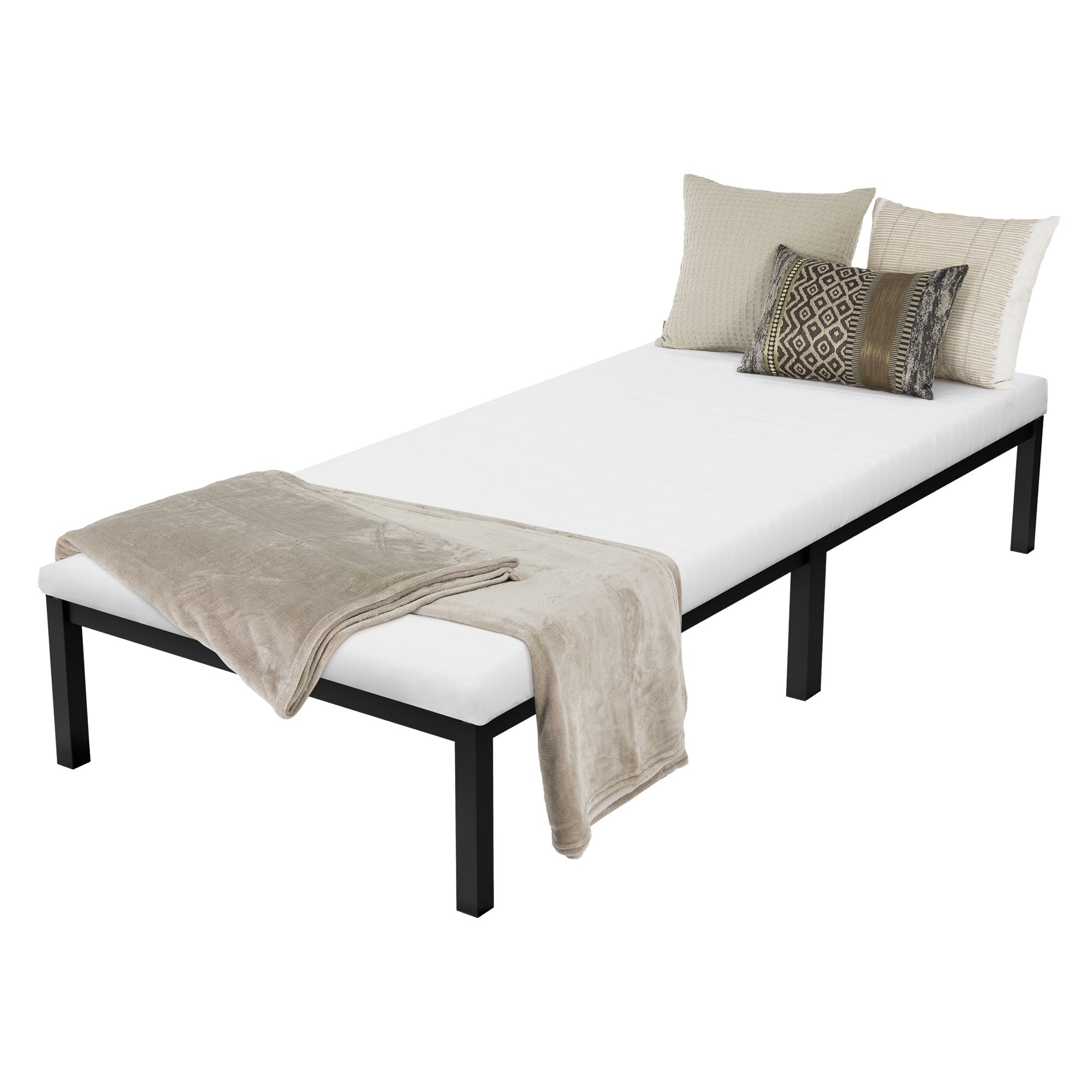 ECD Germany Möbel lit métal 90x200 anthracite sommier