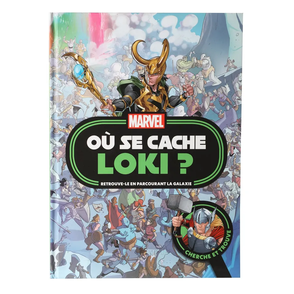 Marvel Où se cache Loki ? livre jeu Avengers 14 scènes