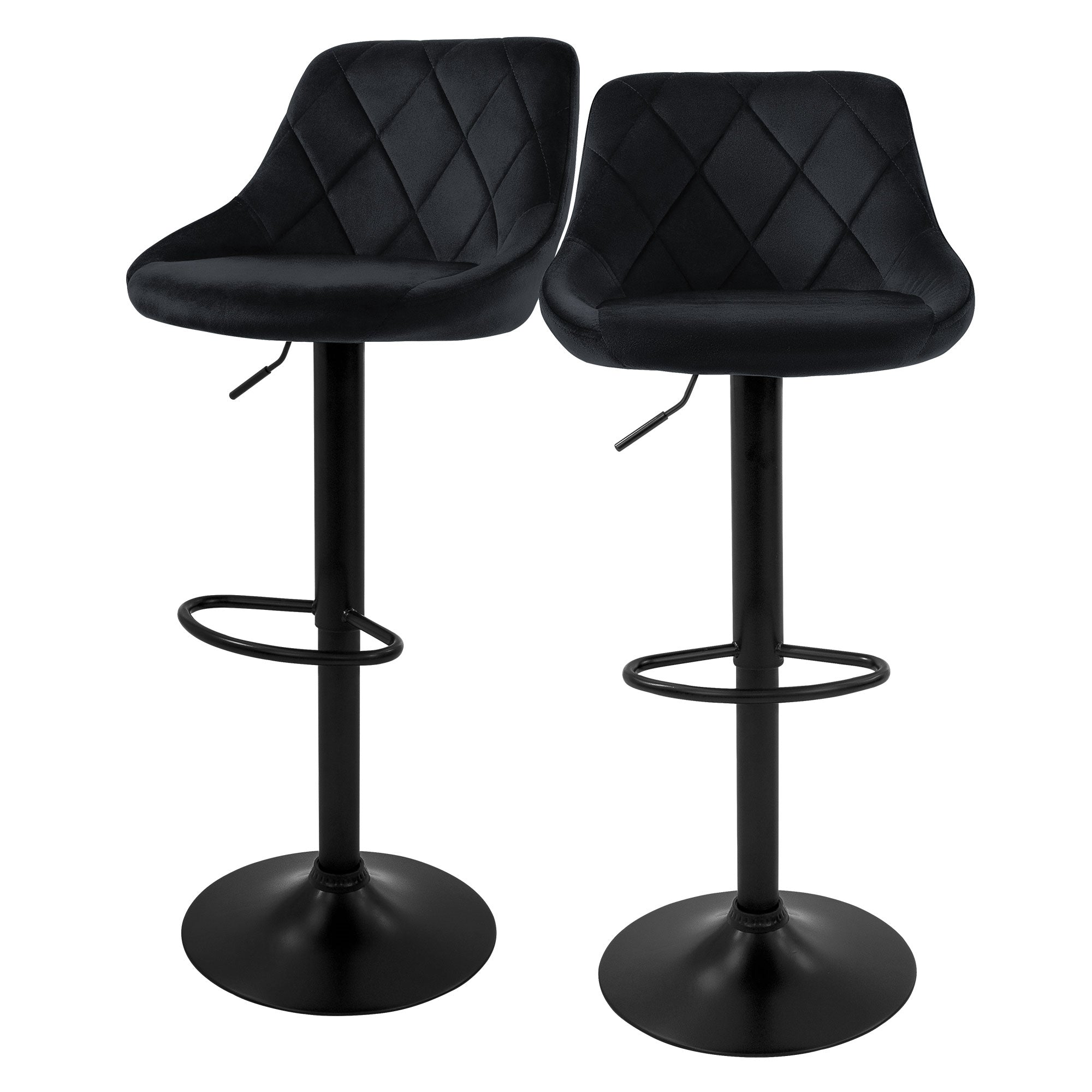 ECD Germany tabouret bar velours anthracite réglable lot 2