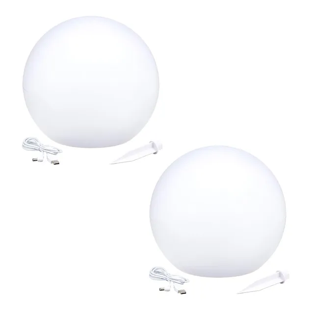 Red Deco Solsty boules solaires lot 2 flottantes Ø30cm RGB