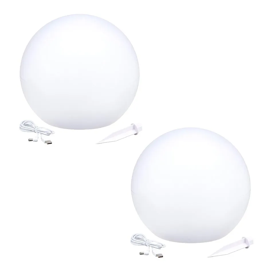Red Deco Solsty boules solaires lot 2 flottantes Ø30cm RGB