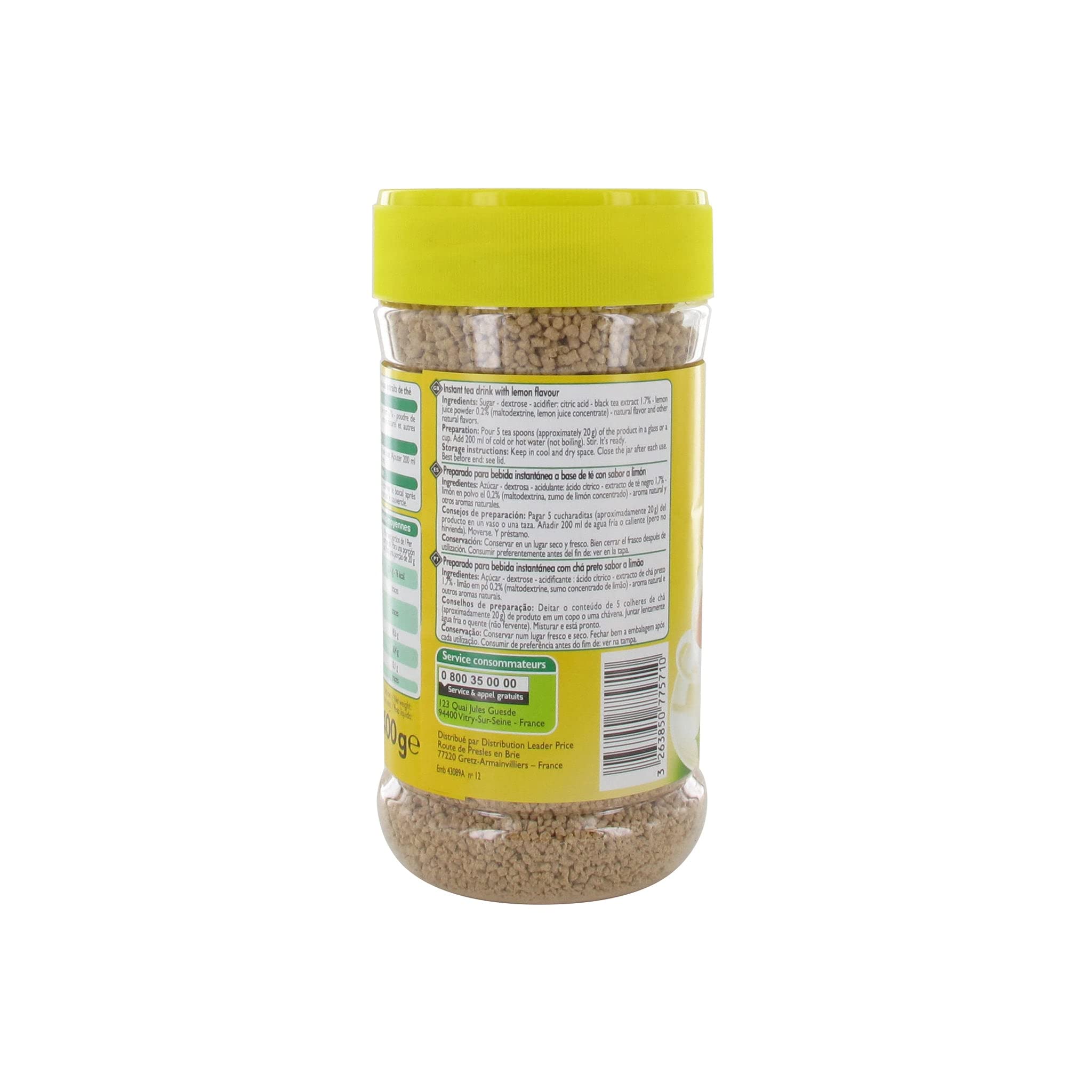 Leader Price Petit-déjeuner thé citron 400g lot de 12