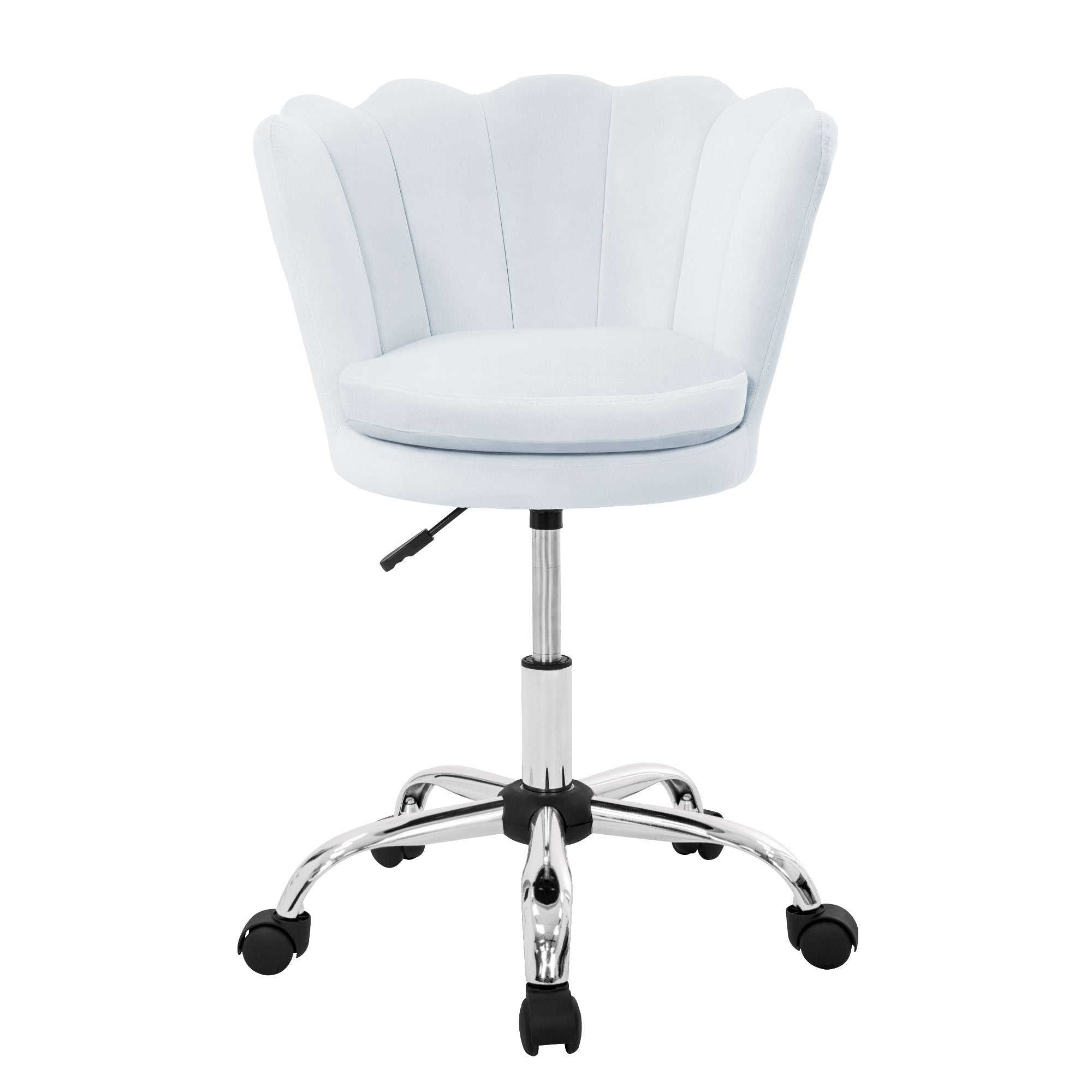 ECD Germany Chaise de bureau à roulettes coquillage 55x60 cm bleu clair