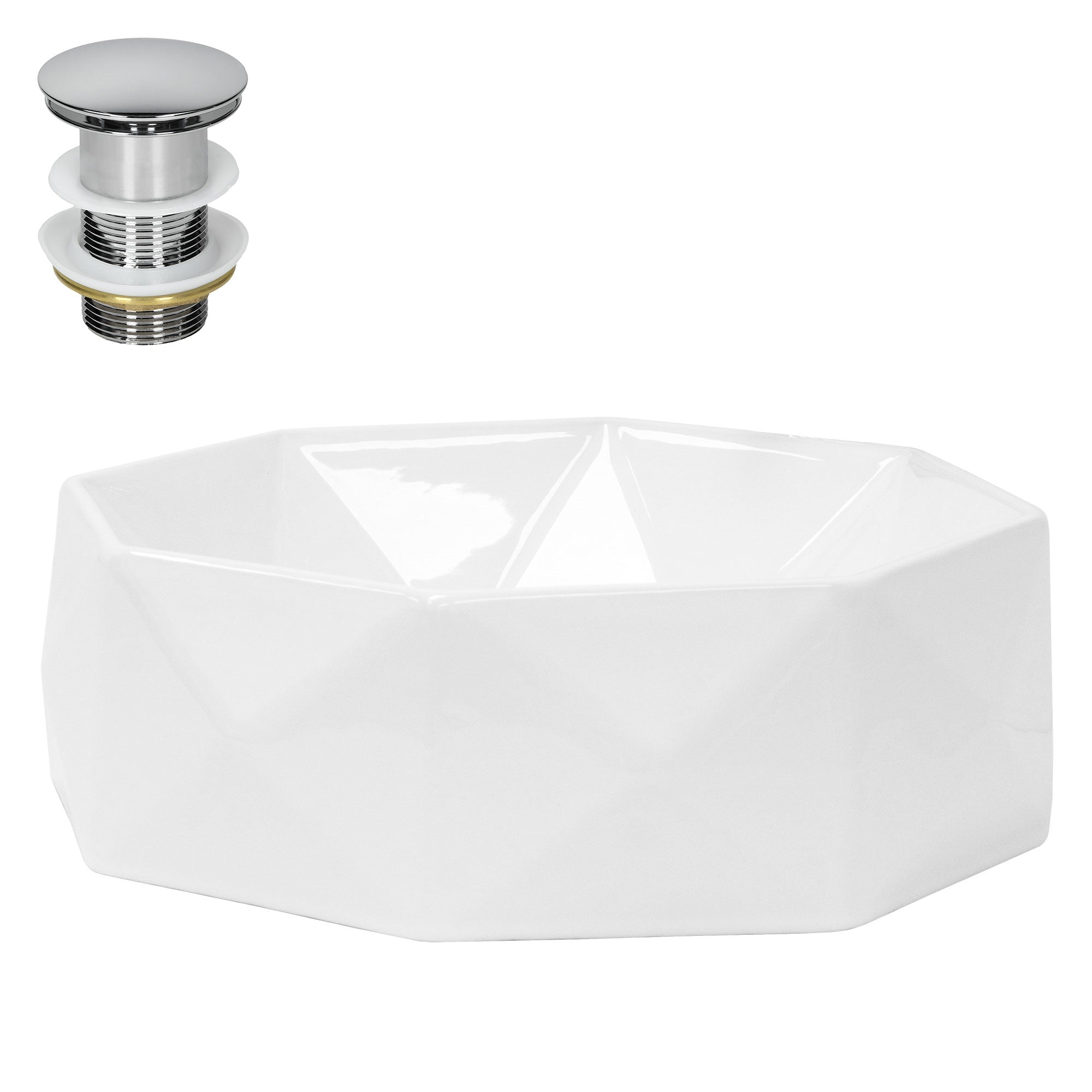 LuxeBath vasque ronde 42 cm blanc céramique avec bonde