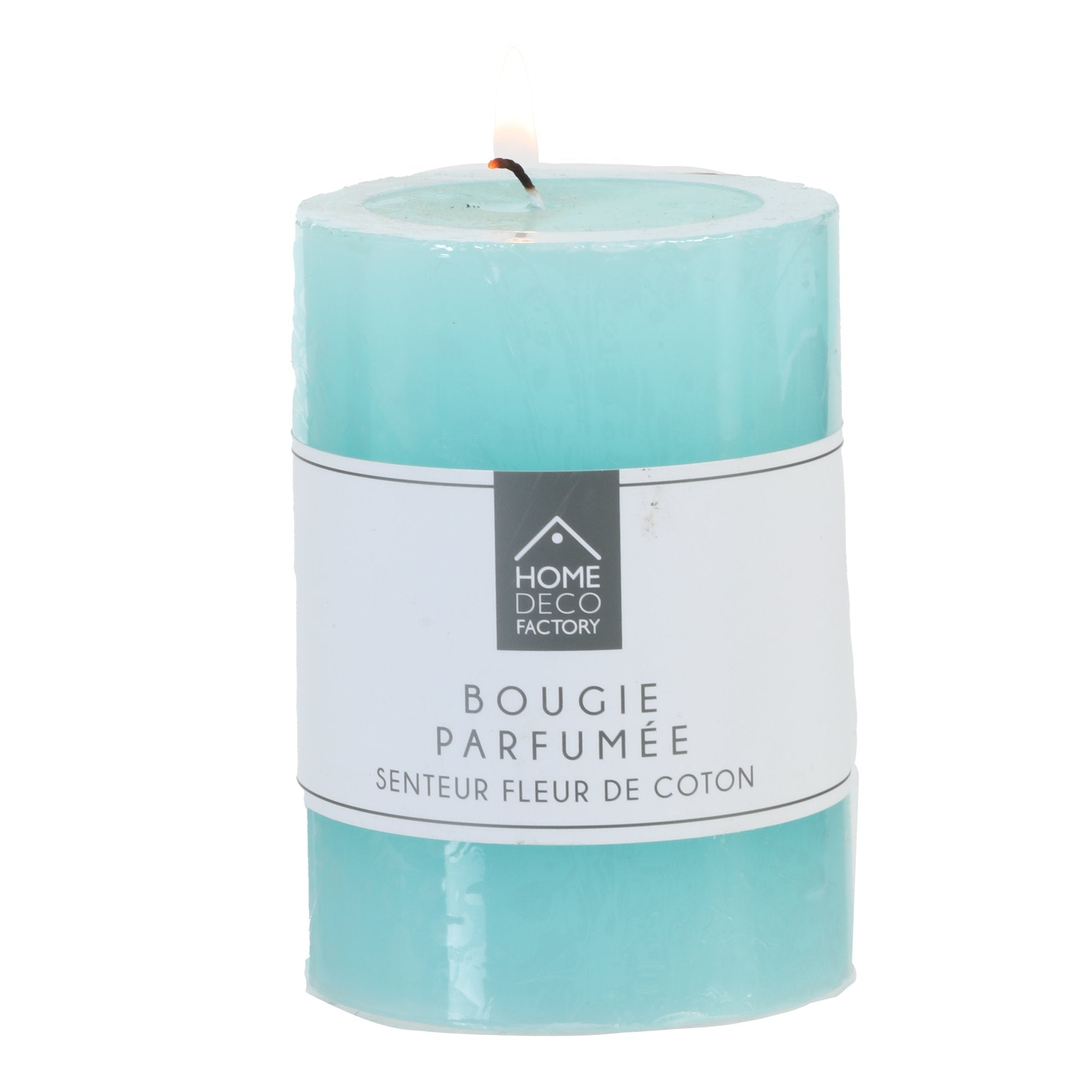 Escale Gourmande bougie cylindrique bleu déco à poser
