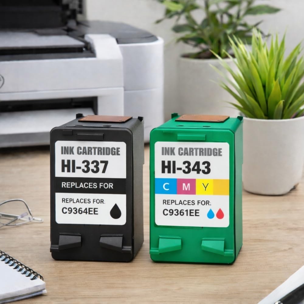 Shop-Story Pack 2 Cartouches HP 337 343 Encre Noire Couleur