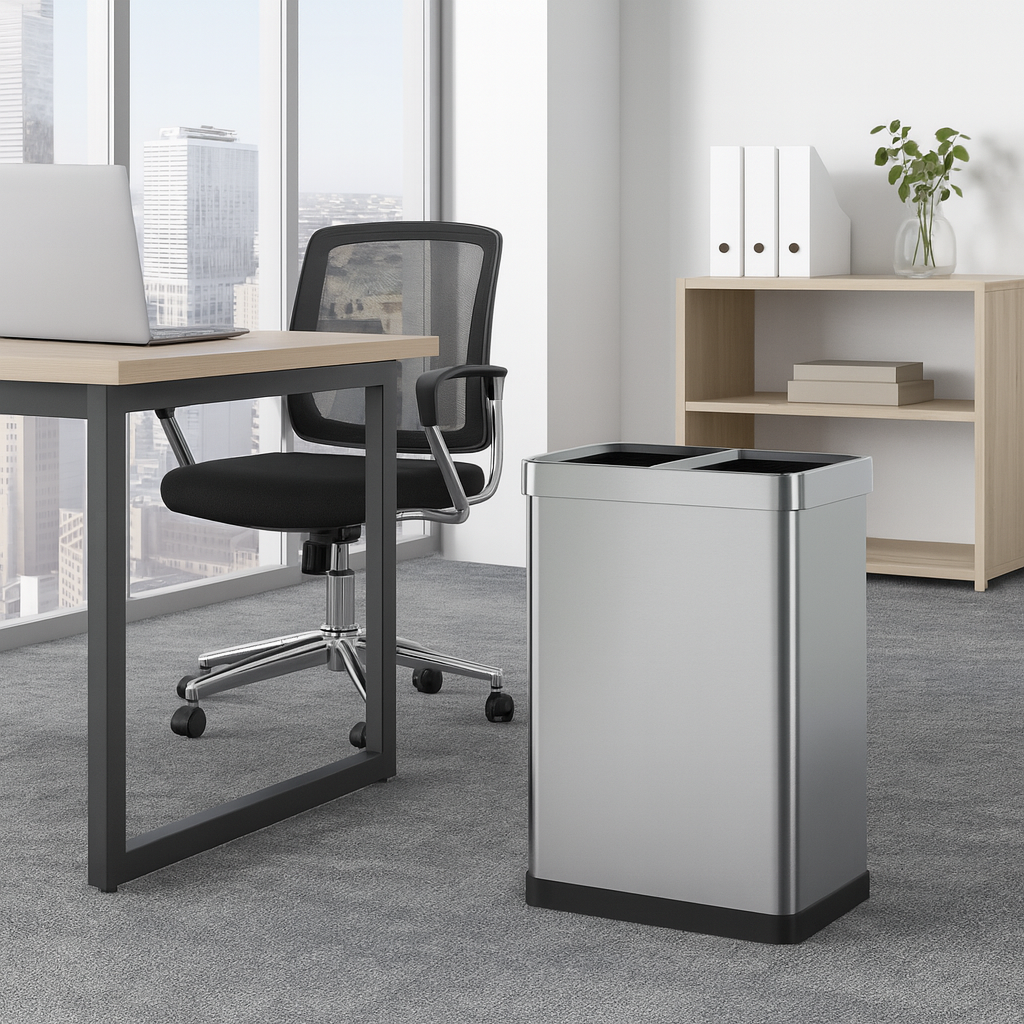 Red Deco Tallin poubelle tri 2x30L inox open top