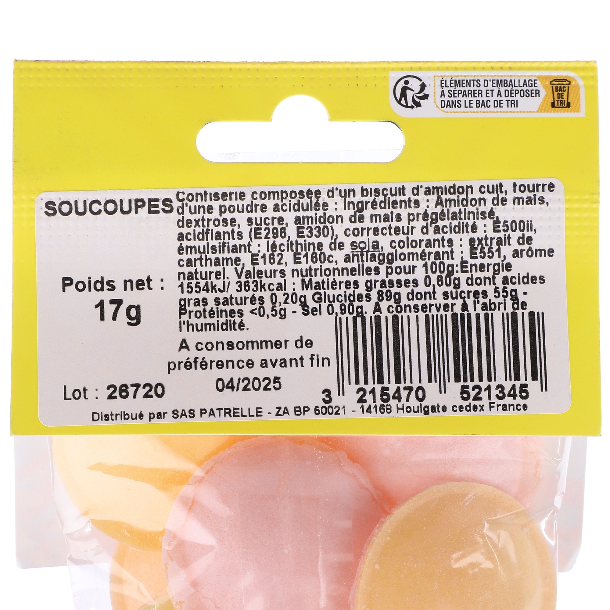 Sachet de bonbons sucrerie fête à partager