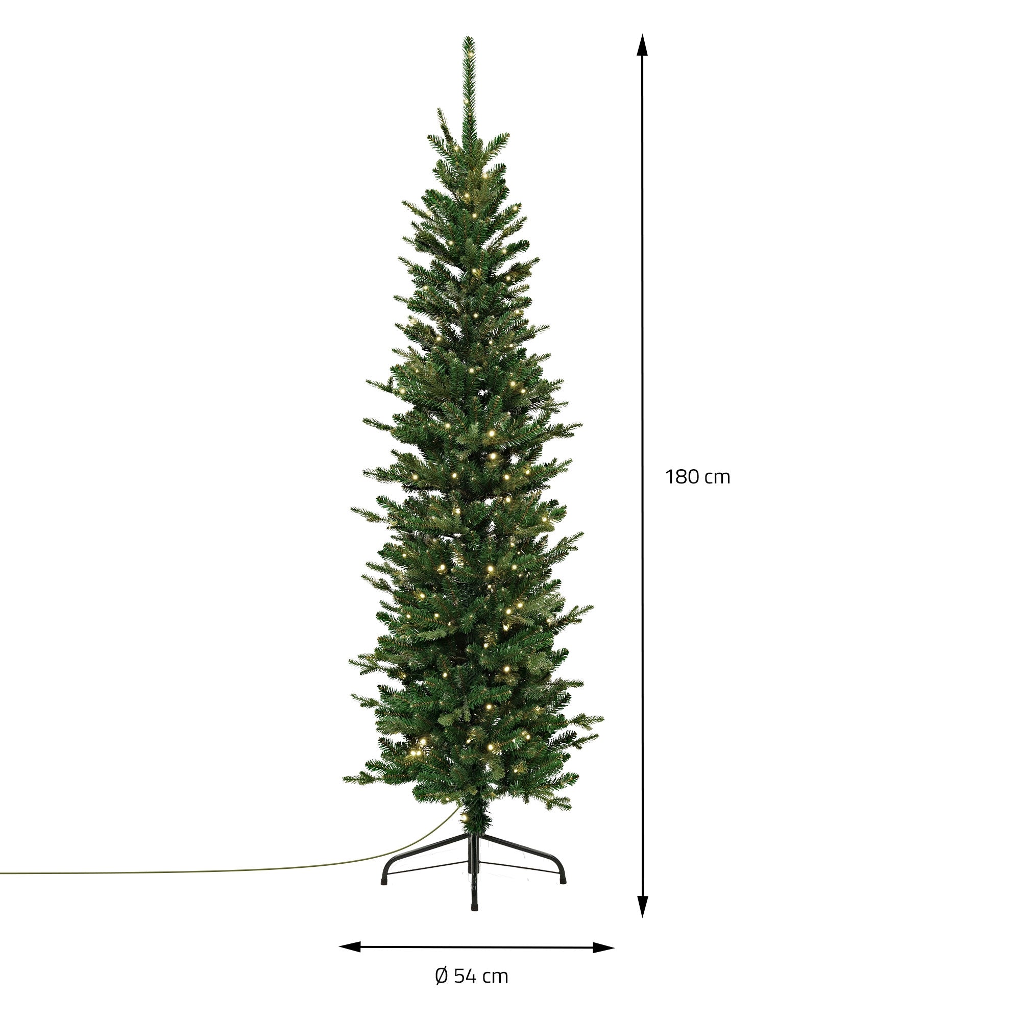ECD Germany sapin de Noël artificiel vert 180 cm LED 933 pointes