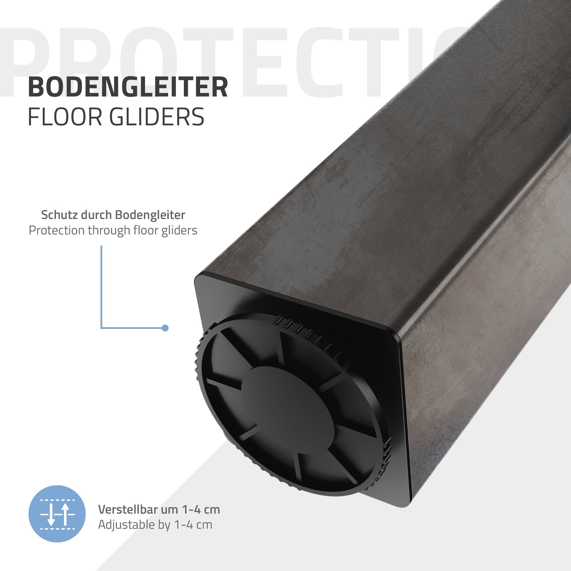 ECD Germany Möbel Pied de table acier 42 cm lot 4 industriel