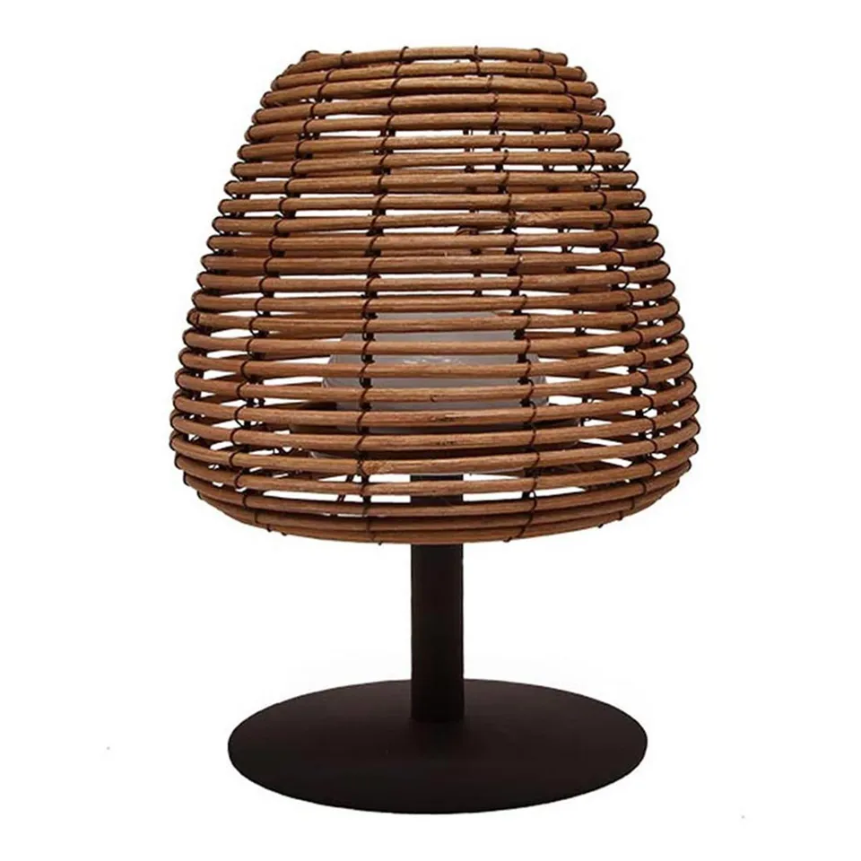 Red Deco Bohème lampe table rotin LED H25cm