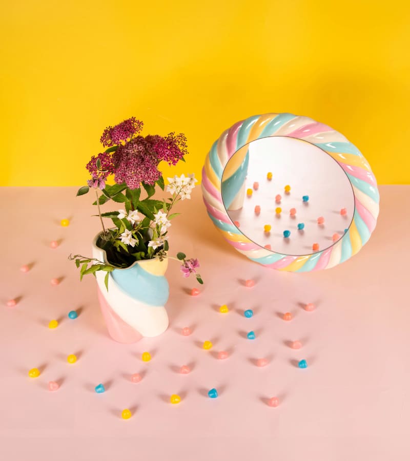 L'avant gardiste Marshmallow miroir mural pastel