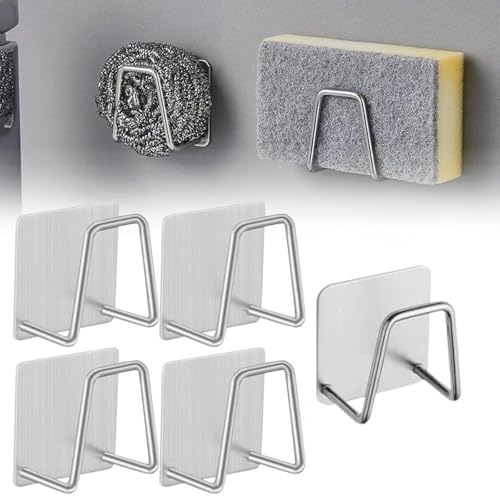 Shop-Story Eviclip Porte-Éponge Acier Autocollant x5 Inox
